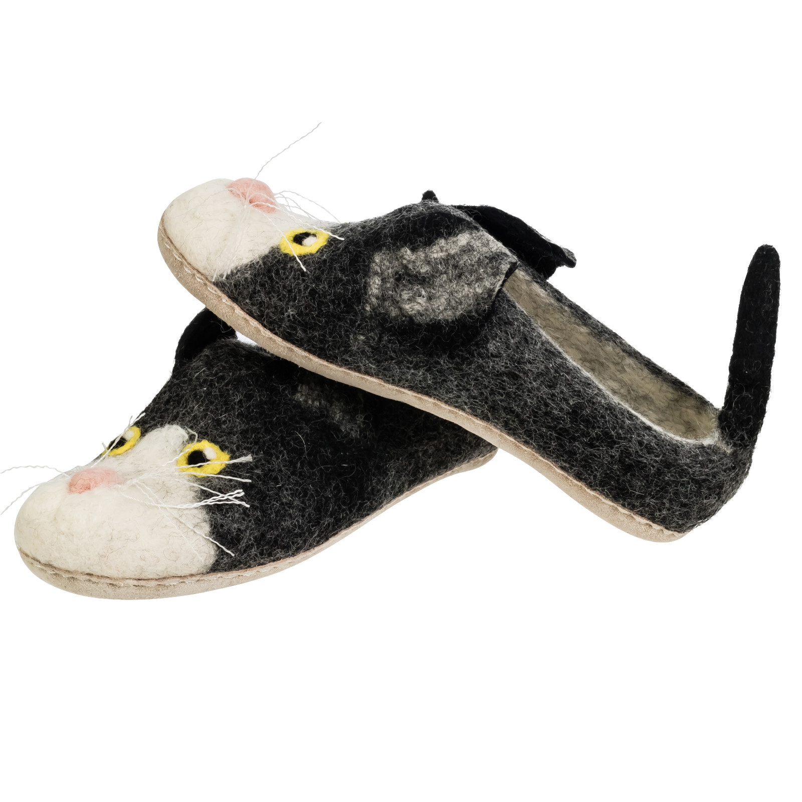 Eco Friendly Natural Sheep Wool Felted Handmade Shoes Footwear Slippers