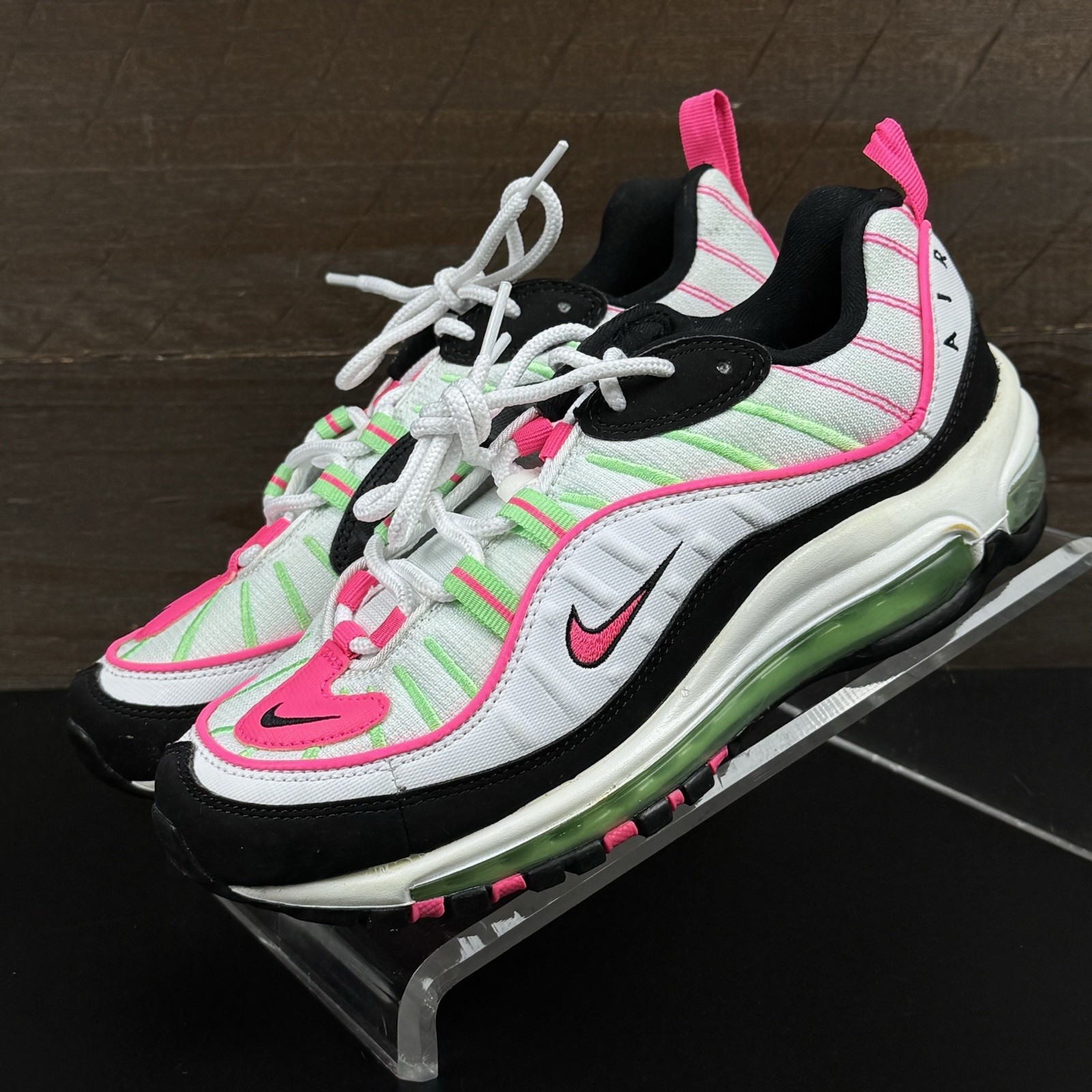 Women’s Nike Air Max 98 Watermelon Pink White Green Black CI3709-101 Size 7