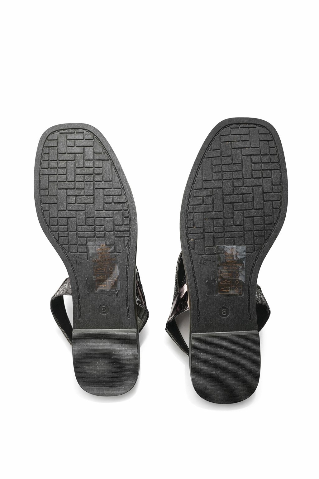 Pierre Dumas Women’s Pewter Rhinestone Toe Ring Sandals NEW IN BOX