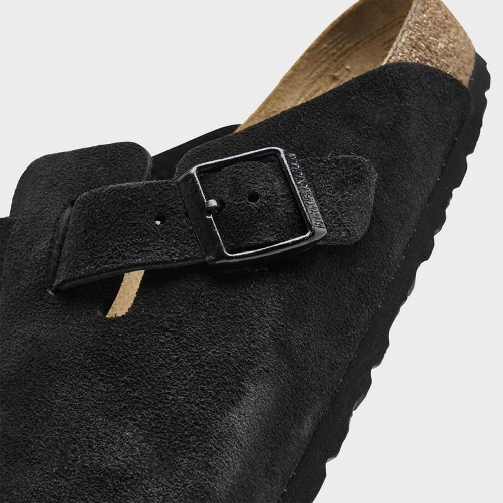 Birkenstock Boston Men’s/Women’s Soft Footbed Clogs In Black Suede