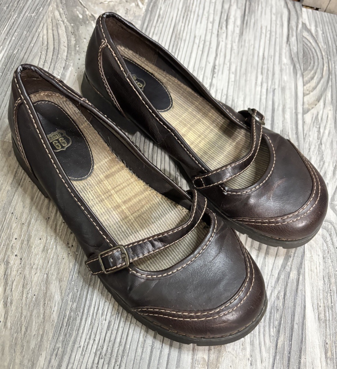 Route 66 Brown Preppy Mary Jane Casual Women’s 7.5