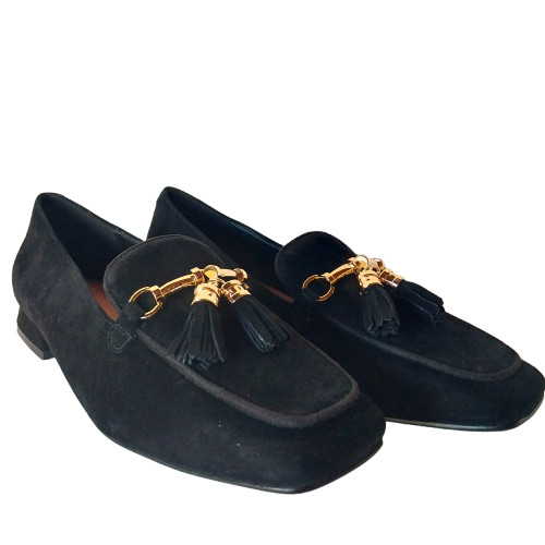 WOMEN’S LOAFER – ANAIS SUEDE LEATHER WITH ROUGH TASSEL BLUE