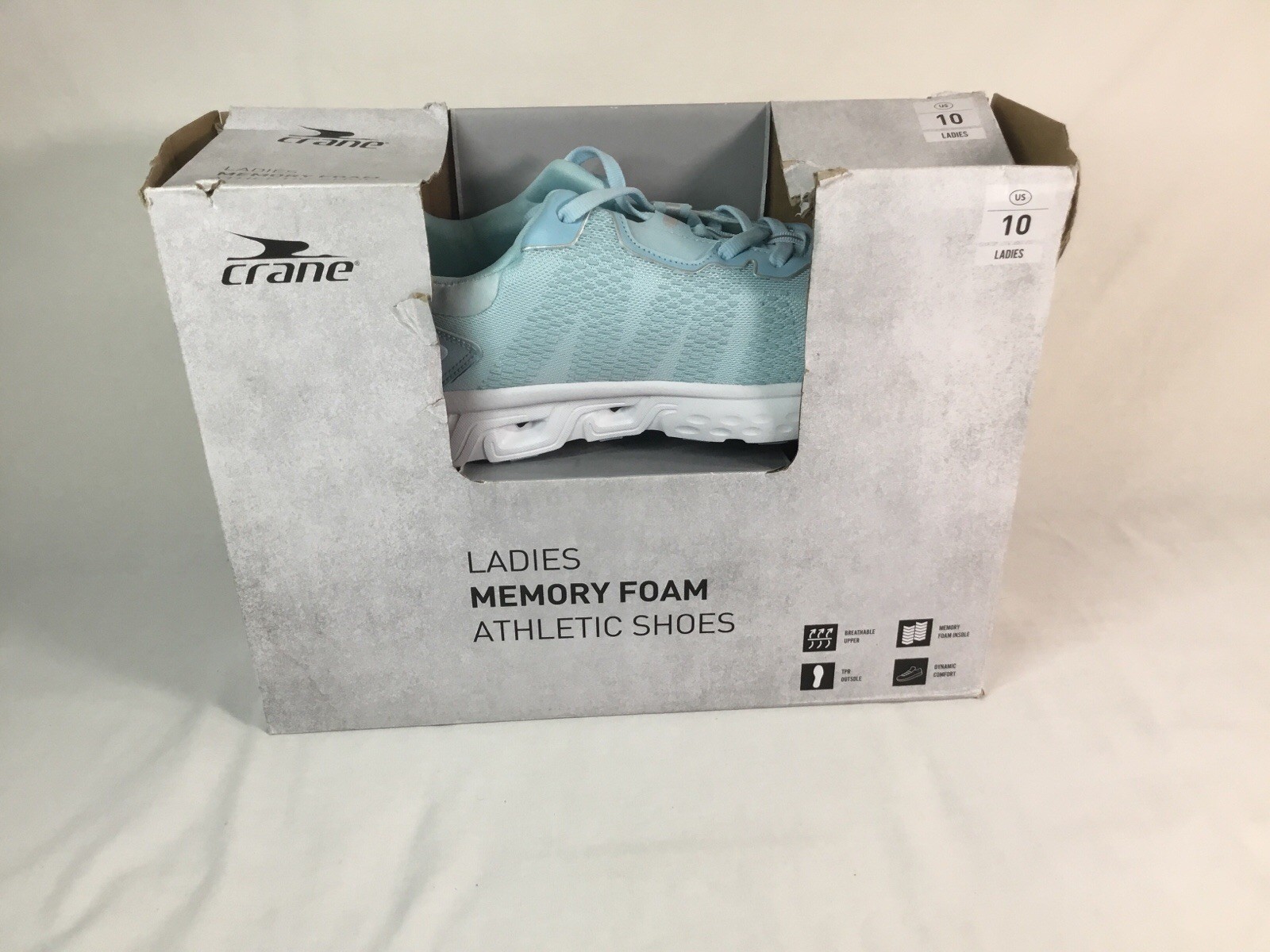 Crane Fitness Ladies Memory Foam Athletic Sneakers- size 10
