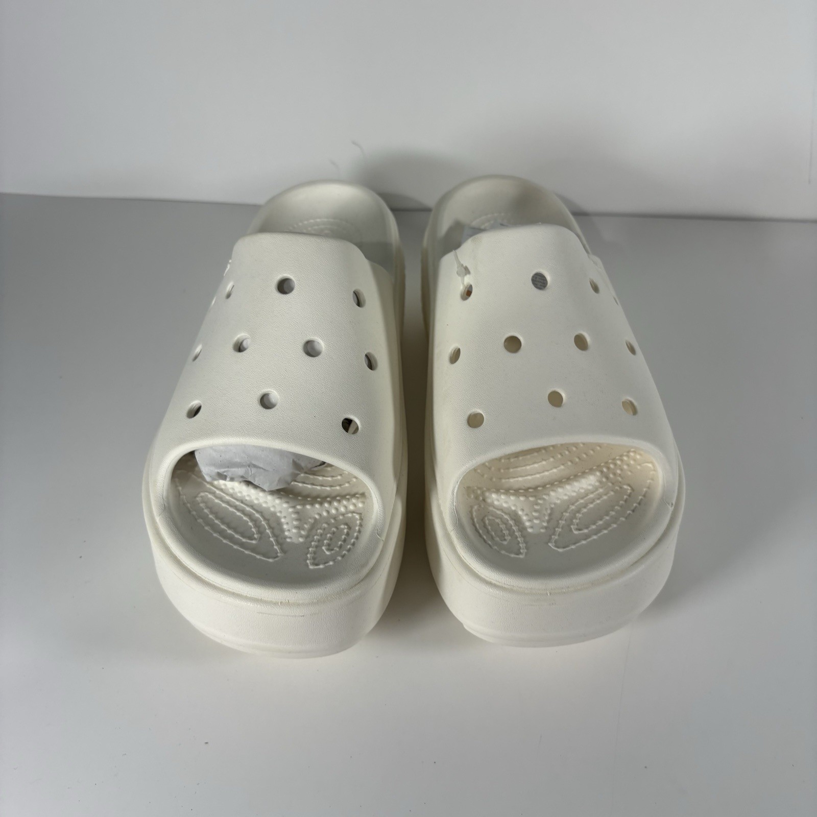 Crocs Stomp Slide Unisex Slide Platform Chalk White Size Men’s 8 Women’s 10