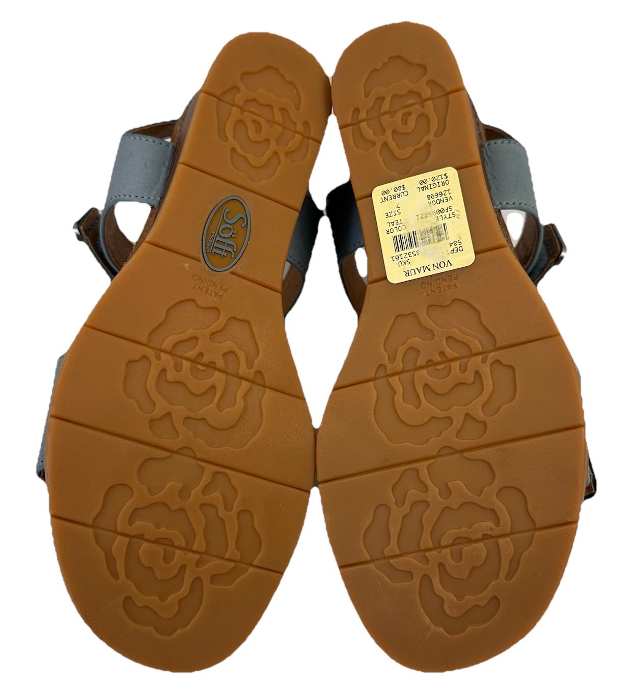 Sofft Verdi II Leather Sandal in Marine Teal Size 7M NWT *Scratches*