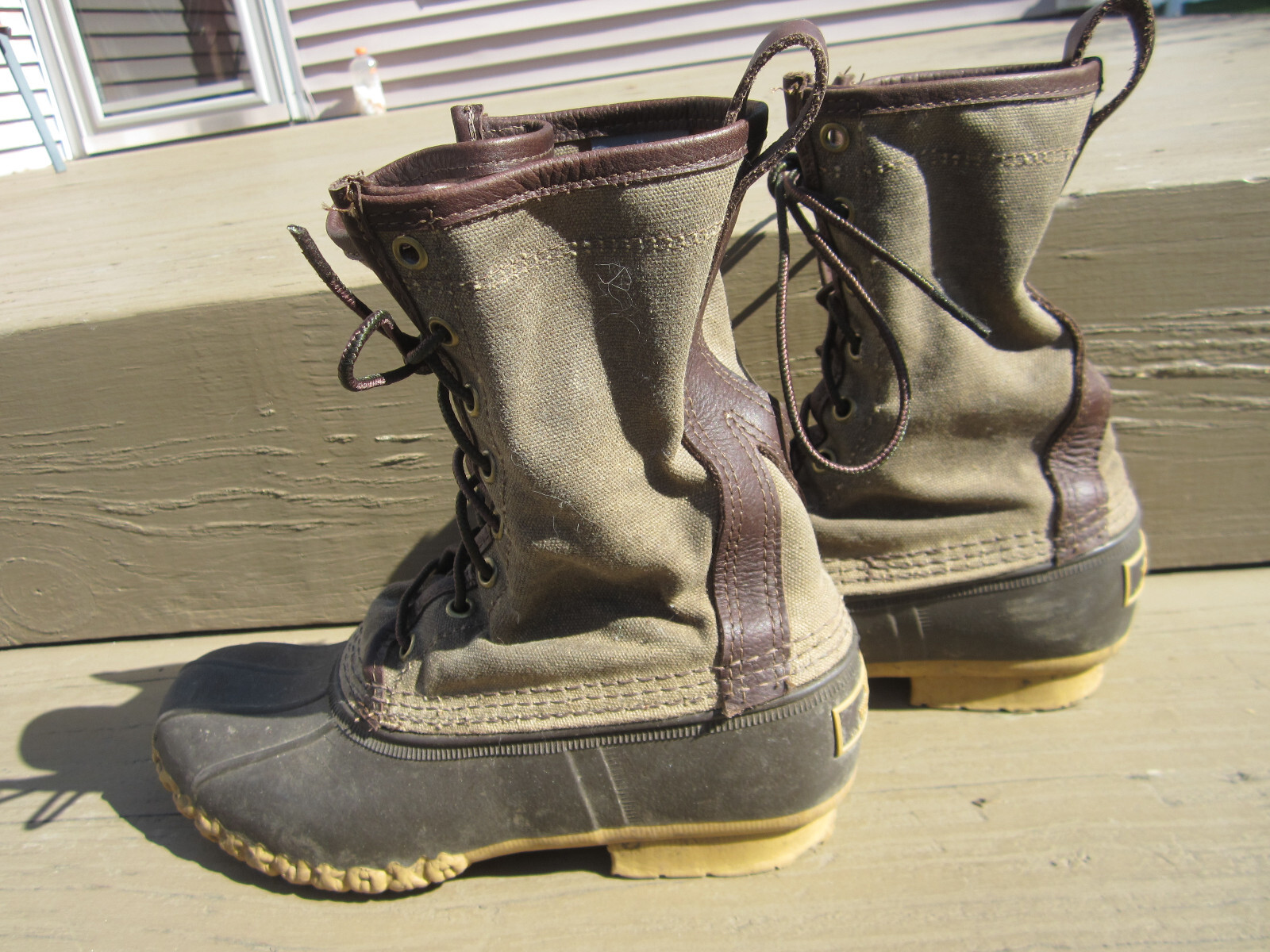 LL Bean Signature Waxed Canvas Maine Hunting Shoe Duck Boots Womens Size 7M USA