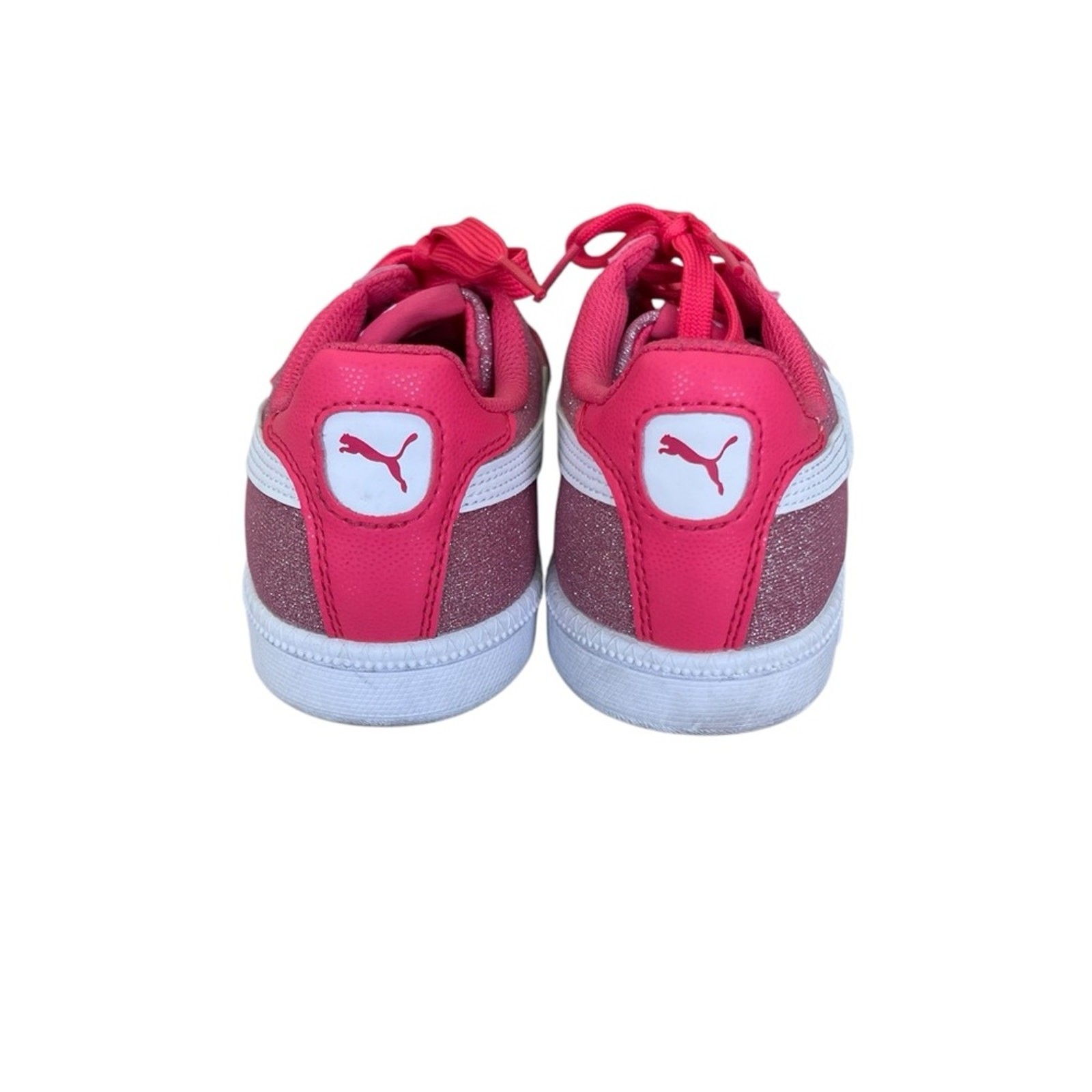 Puma Women’s Glitter Lace-up Sneakers Pink and White Size 6.5 Medium