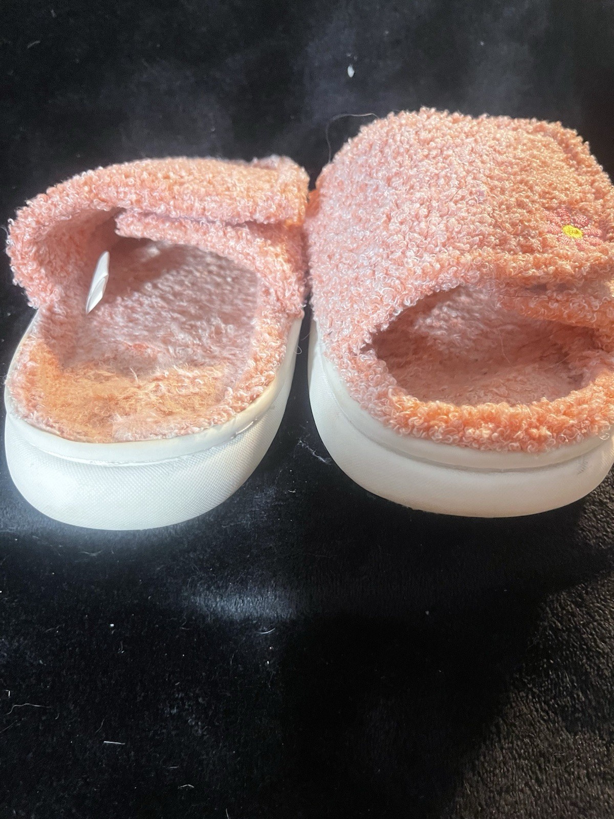 The Original Muk Gael Slide Casual Slippers 7-8 Peach Daisy, Very Good Cond.
