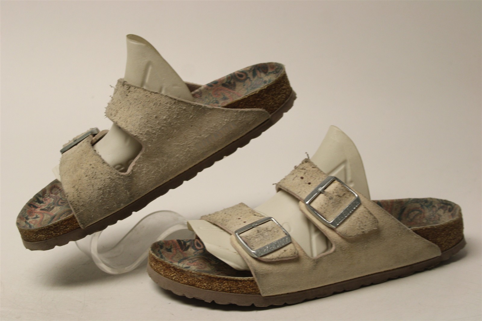Birkenstock Women Size 9 N 40 Mens 7 Arizona Slide Ecru Vegan Germany Made Shoes