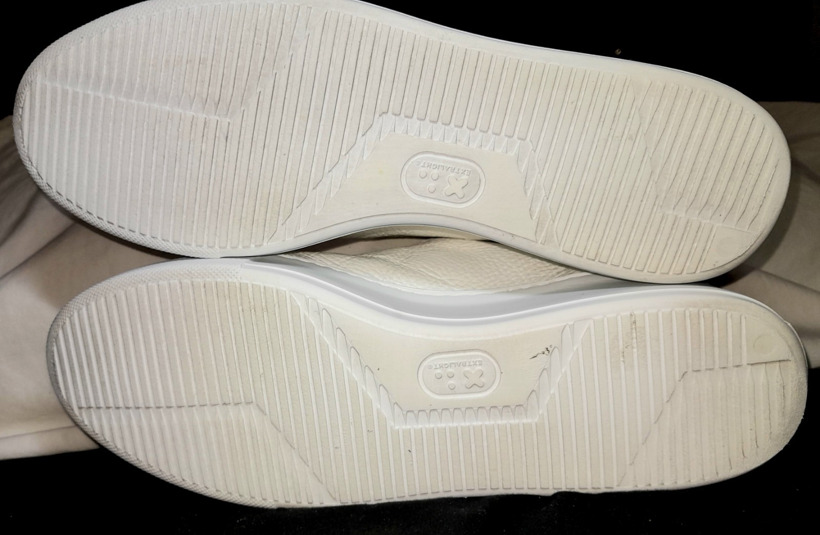 RUSSELL & BROMLEY WHITE LEATHER PARK UP LACE LESS, PLATFORM TRAINERS WOMEN SIZE
