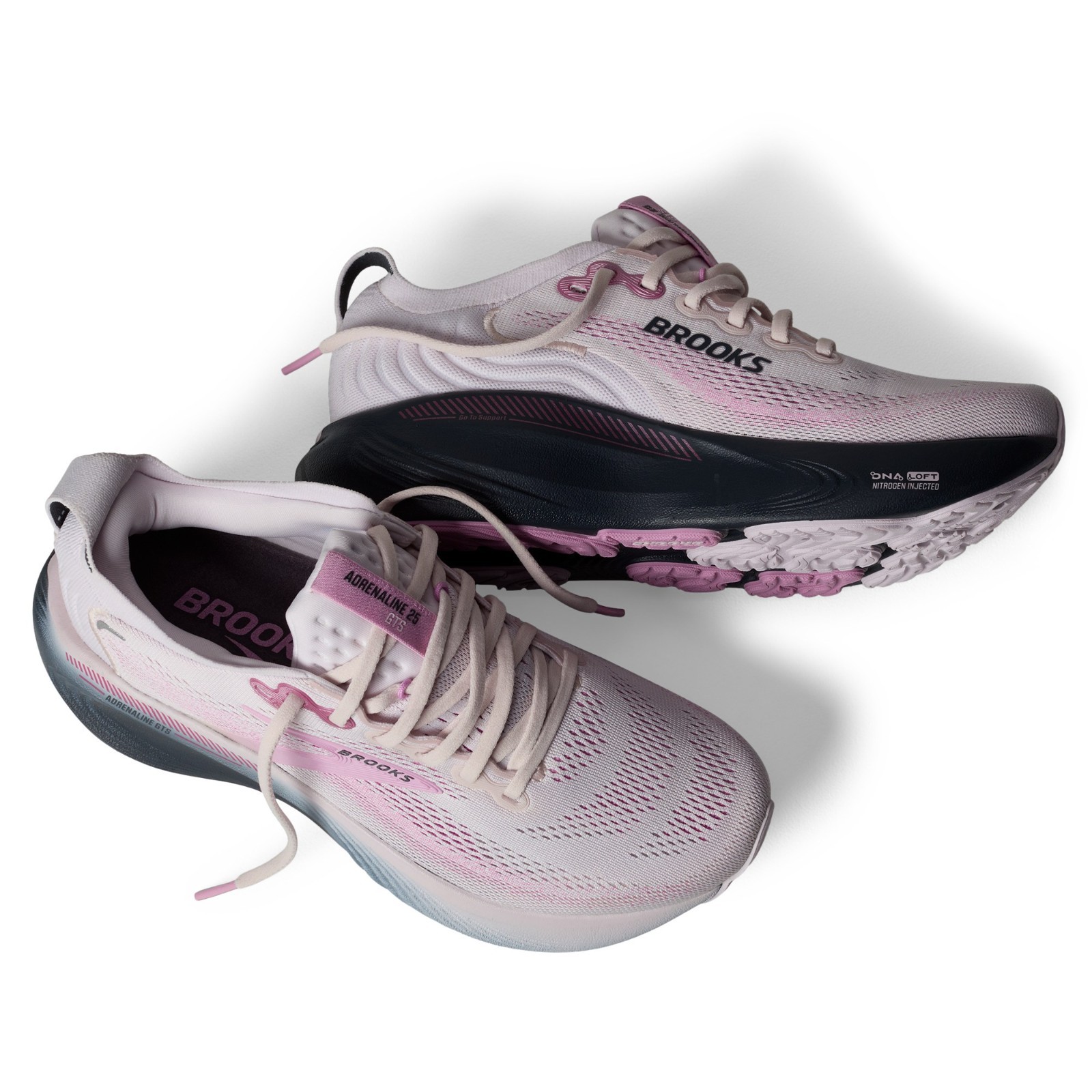 SALE! Brooks Women’s Adrenaline GTS 25 Road-Running Shoes Mauve/Ebony/Pink AUTH