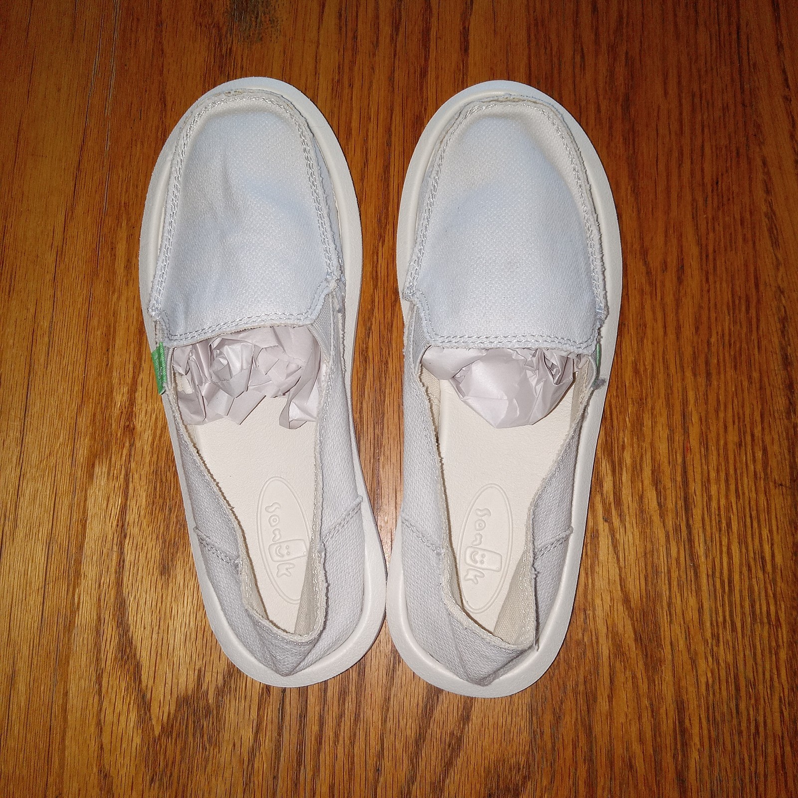 Sanuk Womens Size 5 Tone On Tone Off-white Hemp Slip-on NWOT Surfers Flats