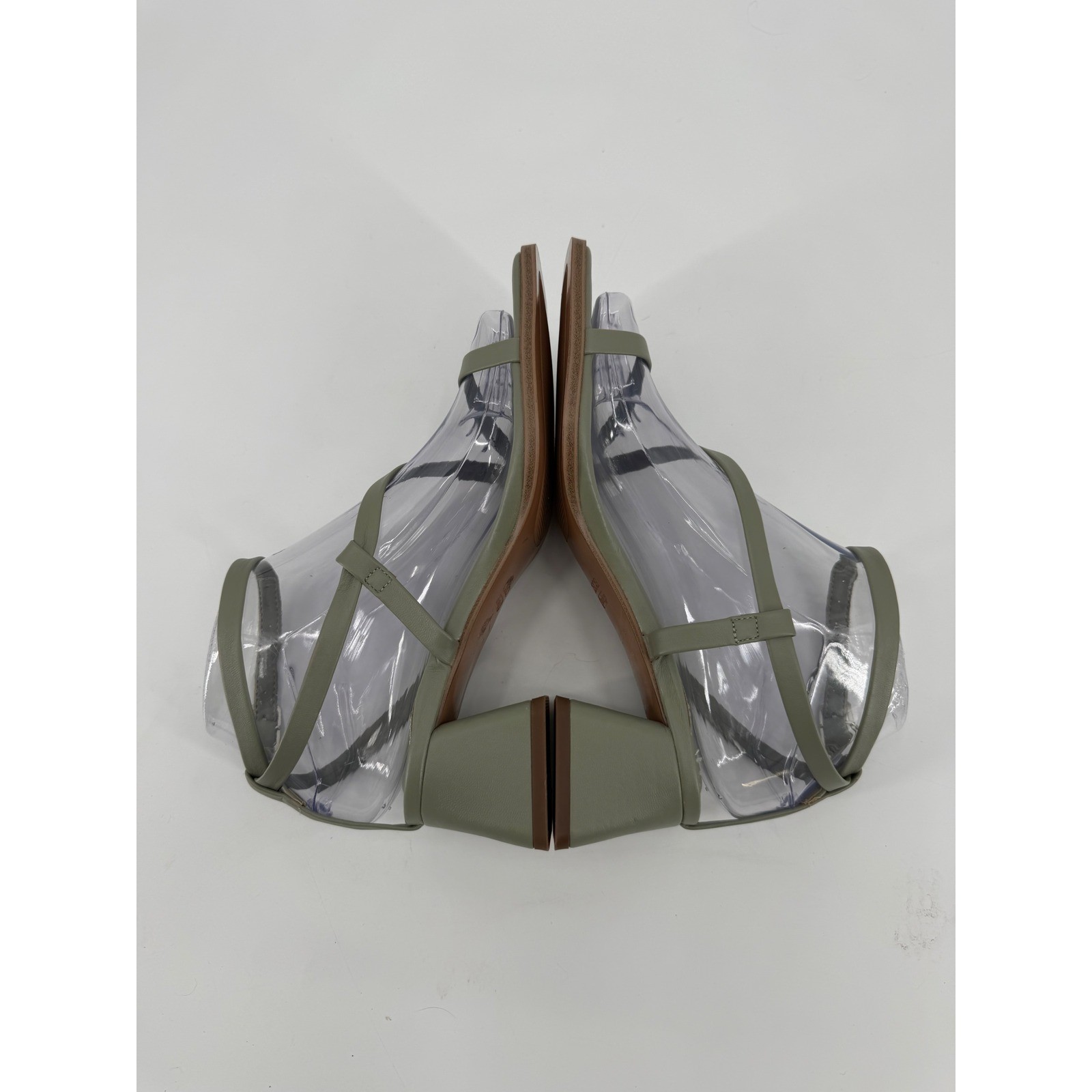 ASOS DESIGN Sage Green Square Toe Block Heel Strappy Sandals US 5