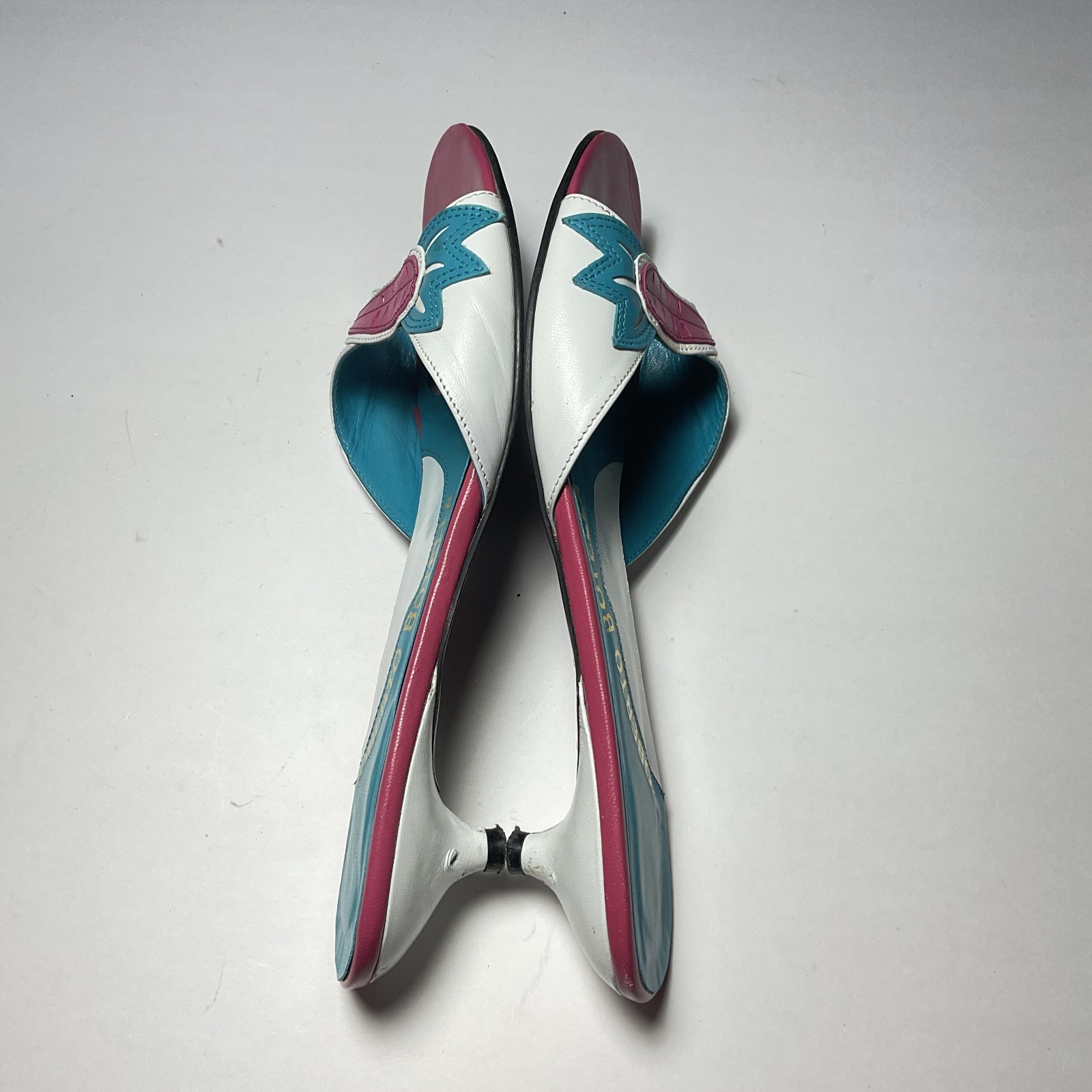 Roberto Botella Italian Designer VTG y2k Grocery Modern Art Kitten Heel Mule 40
