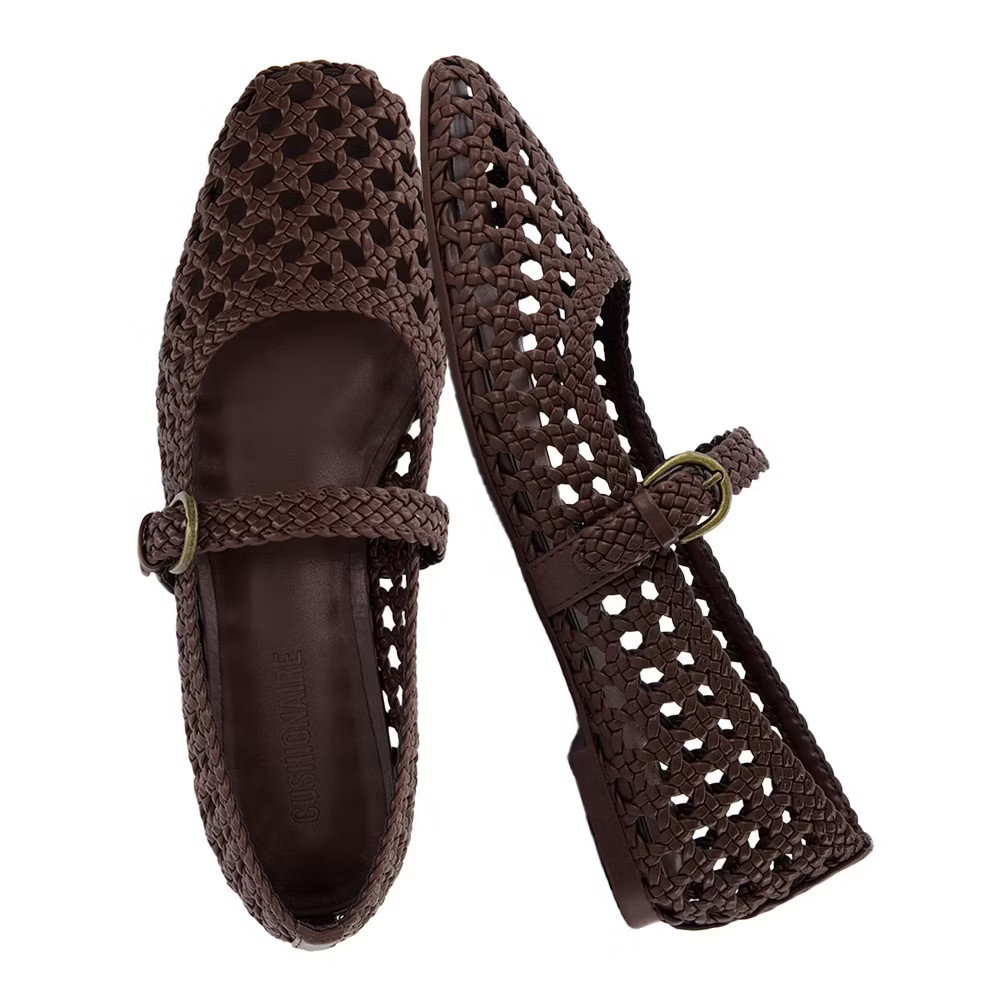 CUSHIONAIRE Weston Women Hand Woven Dressy Ballet Flats – Faux Leather Mary