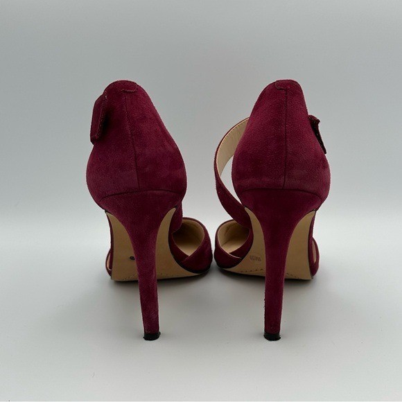 Vincent Camuto VC-Charlotte Women’s Size 9 US Red Suede Ankle-Strap Heels Shoes