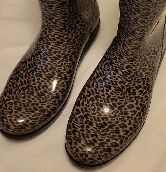 🔥Ugg Women’s Classic Shaye Tall Rain Boot Black Leopard Size 9