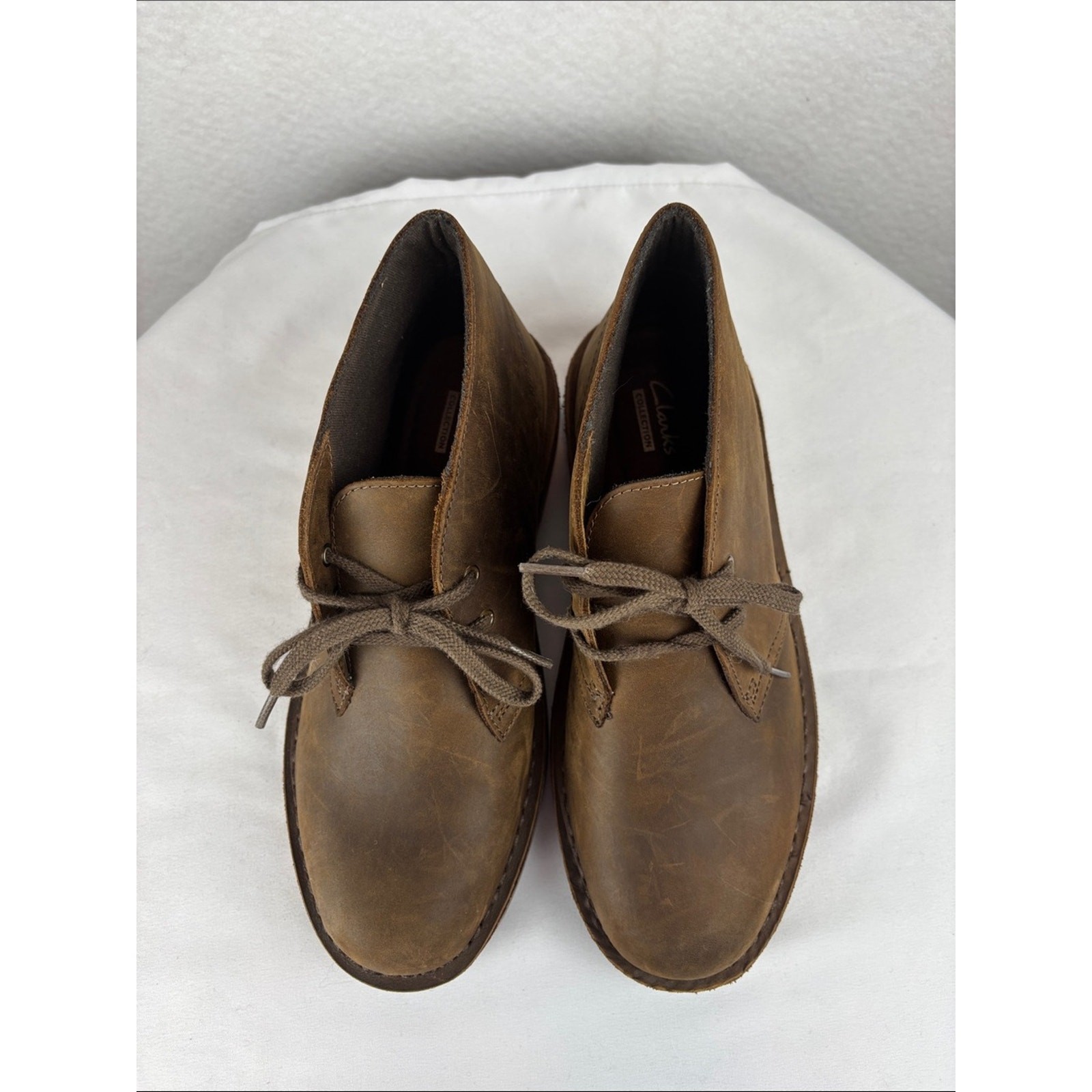 Clarks Collection Acre Bridge Brown Leather Chukka Desert Boots Women’s 7.5