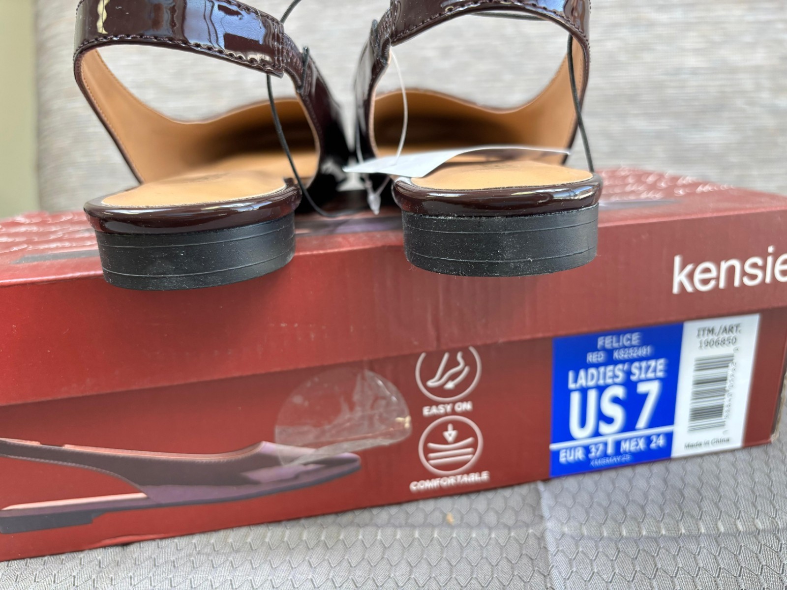 Kensie Felice Women’s Shoes Red Slingback Flats Size 7 New In Box