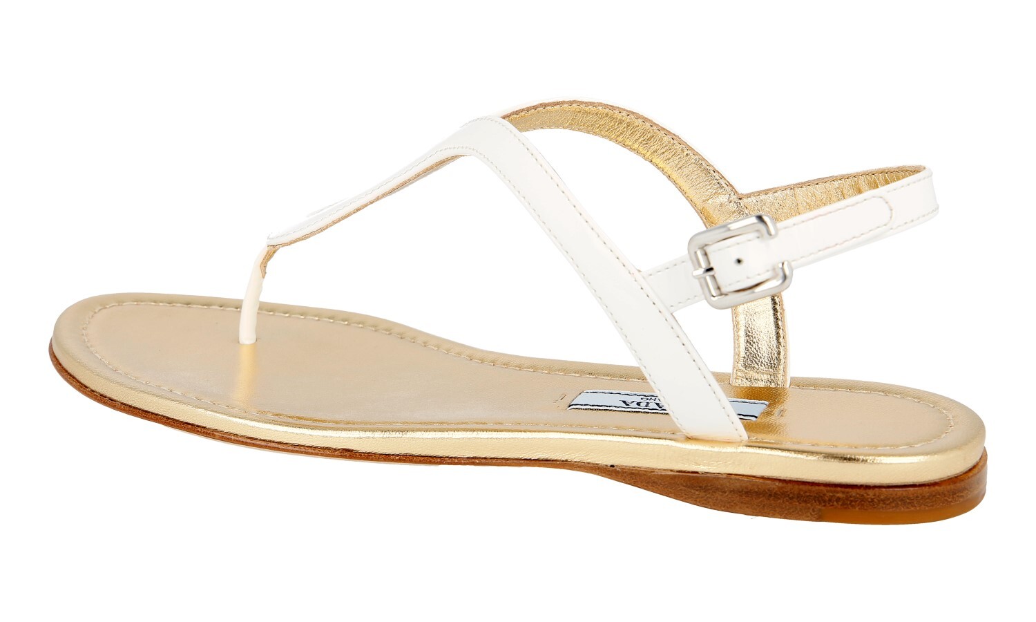 PRADA Patent Leather Sandals Slingback Thong 1Y701F White NEW – US 6.5 EU 36,5