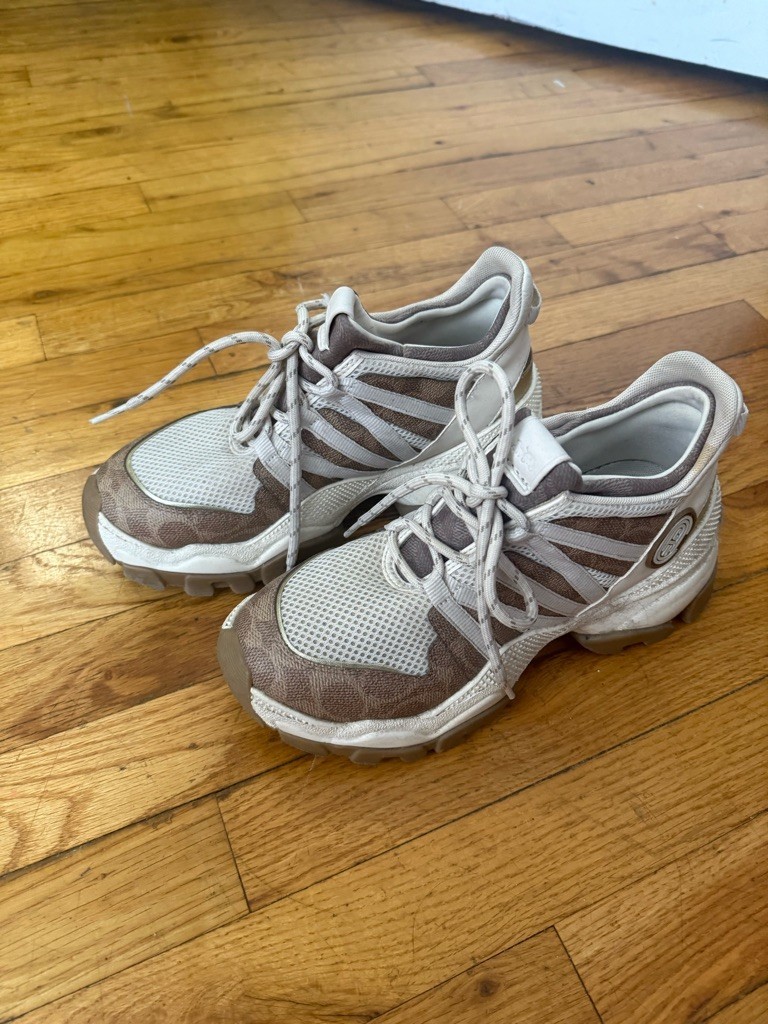 Coach’s «CitySole» C165 runner cc mesh size Beige and Brown Sneakers NWOB