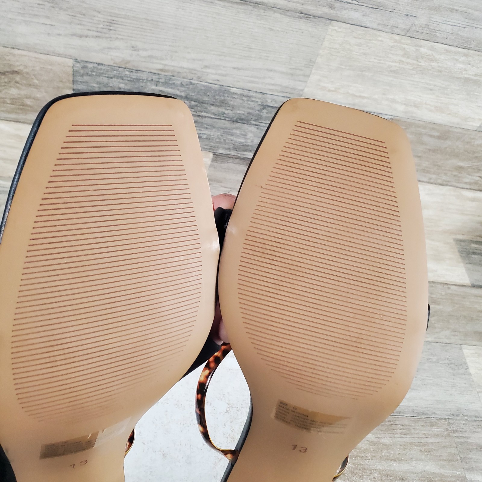 Faryl by Farylrobin Brittanie Womens Sandals Sz 13 Black Leather Open Square Toe
