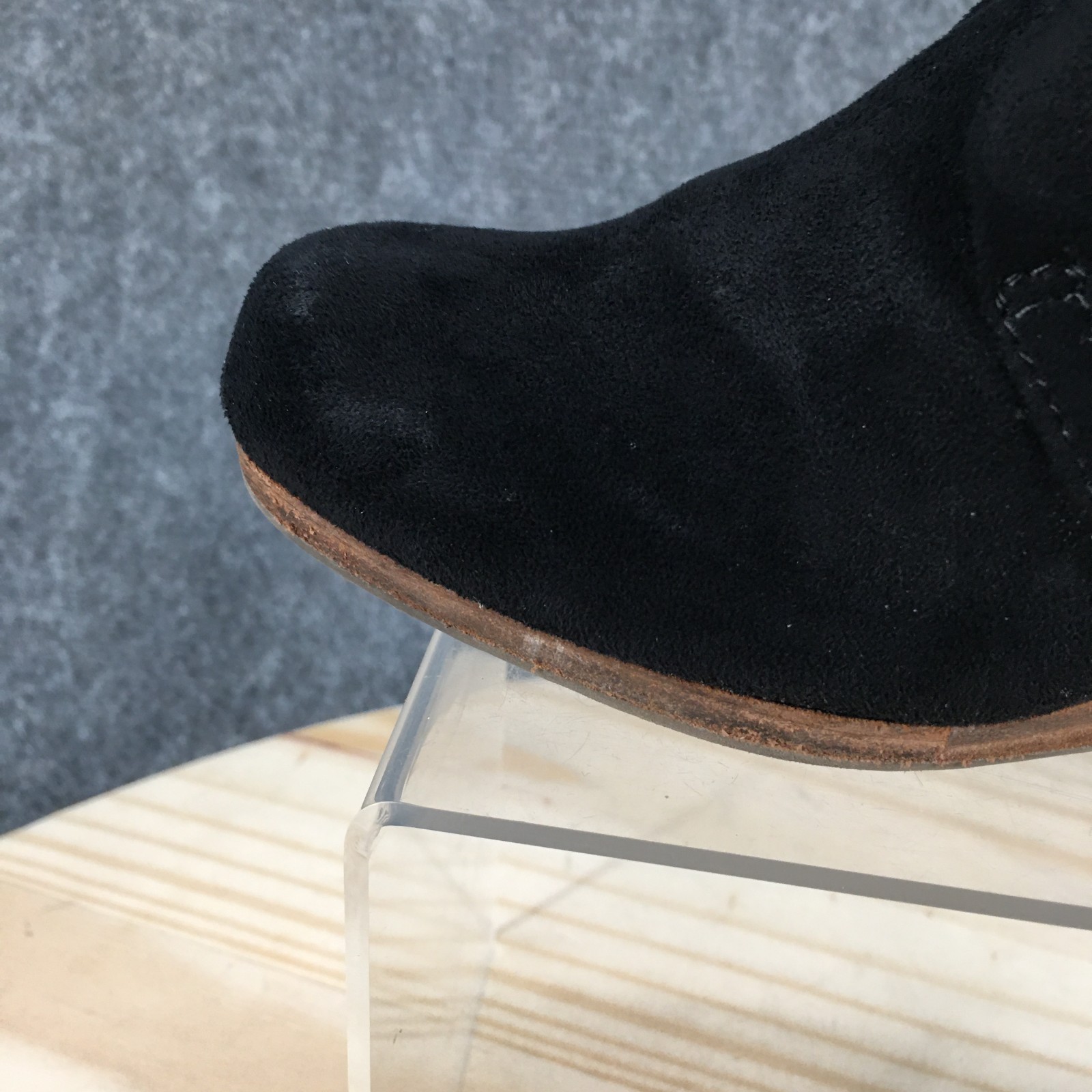 Dr Scholls Dakota Ankle Boots Womens 7 M Round Toe Casual Lace Up Wedge Black
