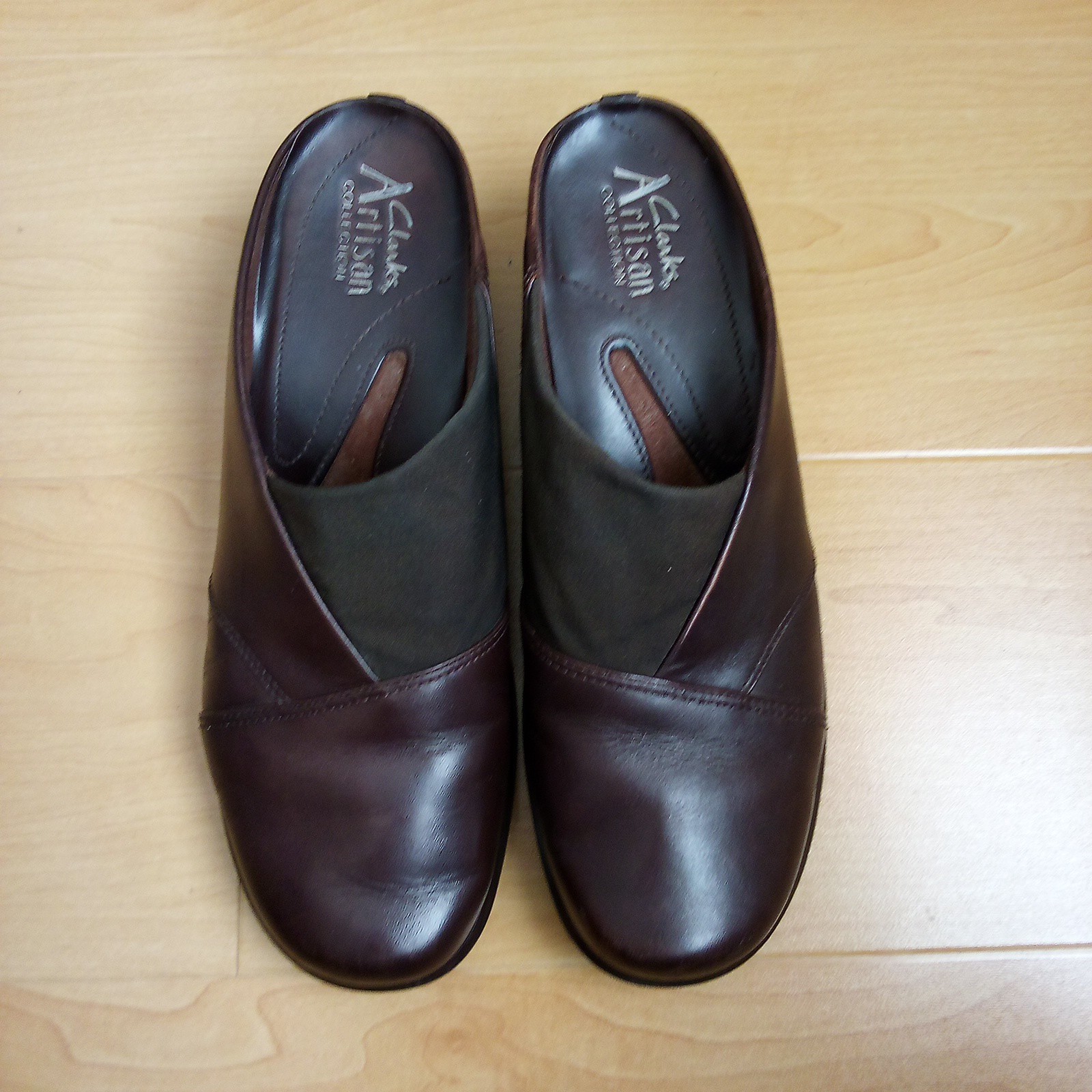 Clarks Artisan Tyler 5.5 Mule SlipOn Women Leather Brown Brazil Made Shoes 74574