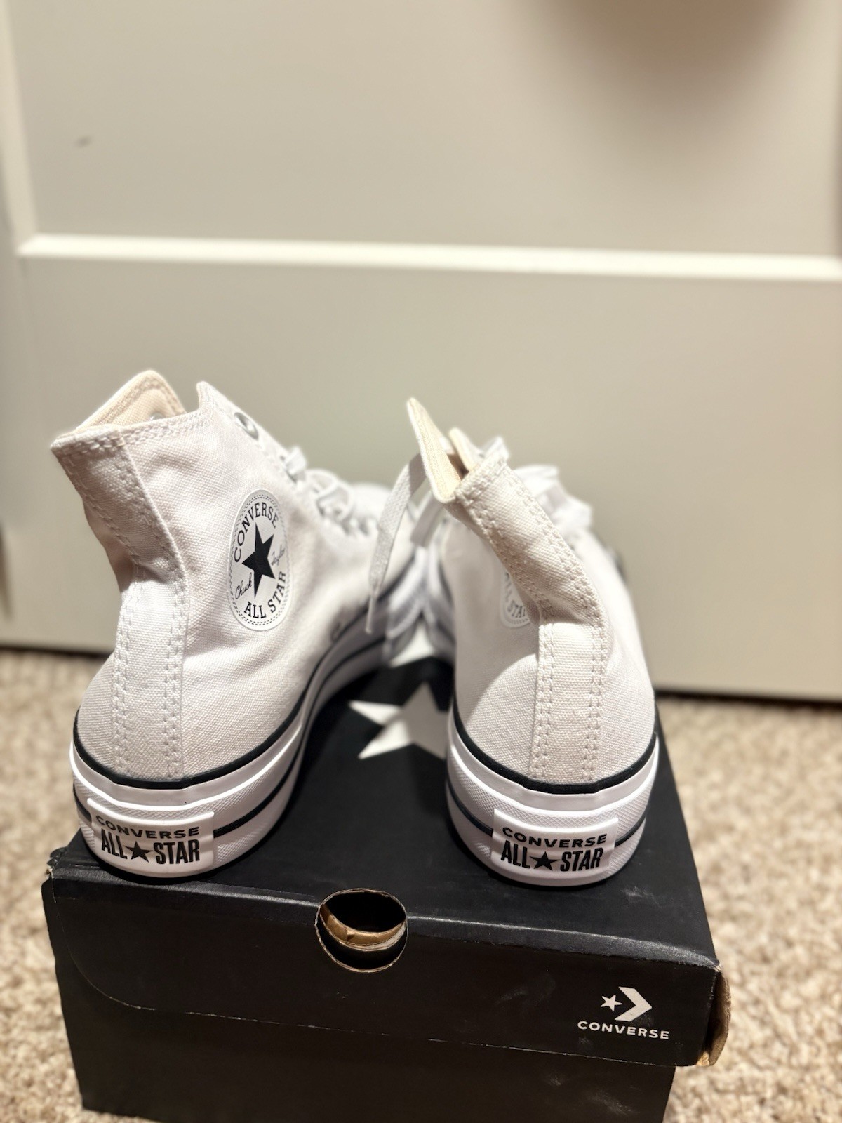 Converse Chuck Taylor All Star Platform High Top Canvas Lace-Up White/Black