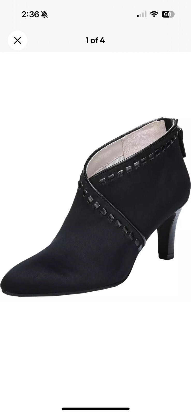 LifeStride Womens Giada Black Heels Ankle Boots Shoes 7.5 Medium (B,M) NEW