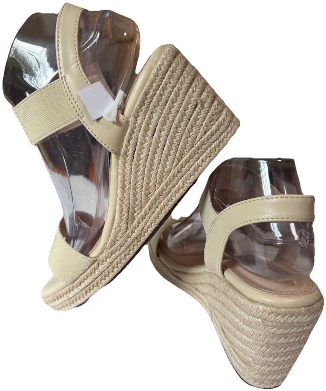 Vepose Beige Platform Wedge Espadrilles Open Toe Sandals Women’s Size 8.5 New