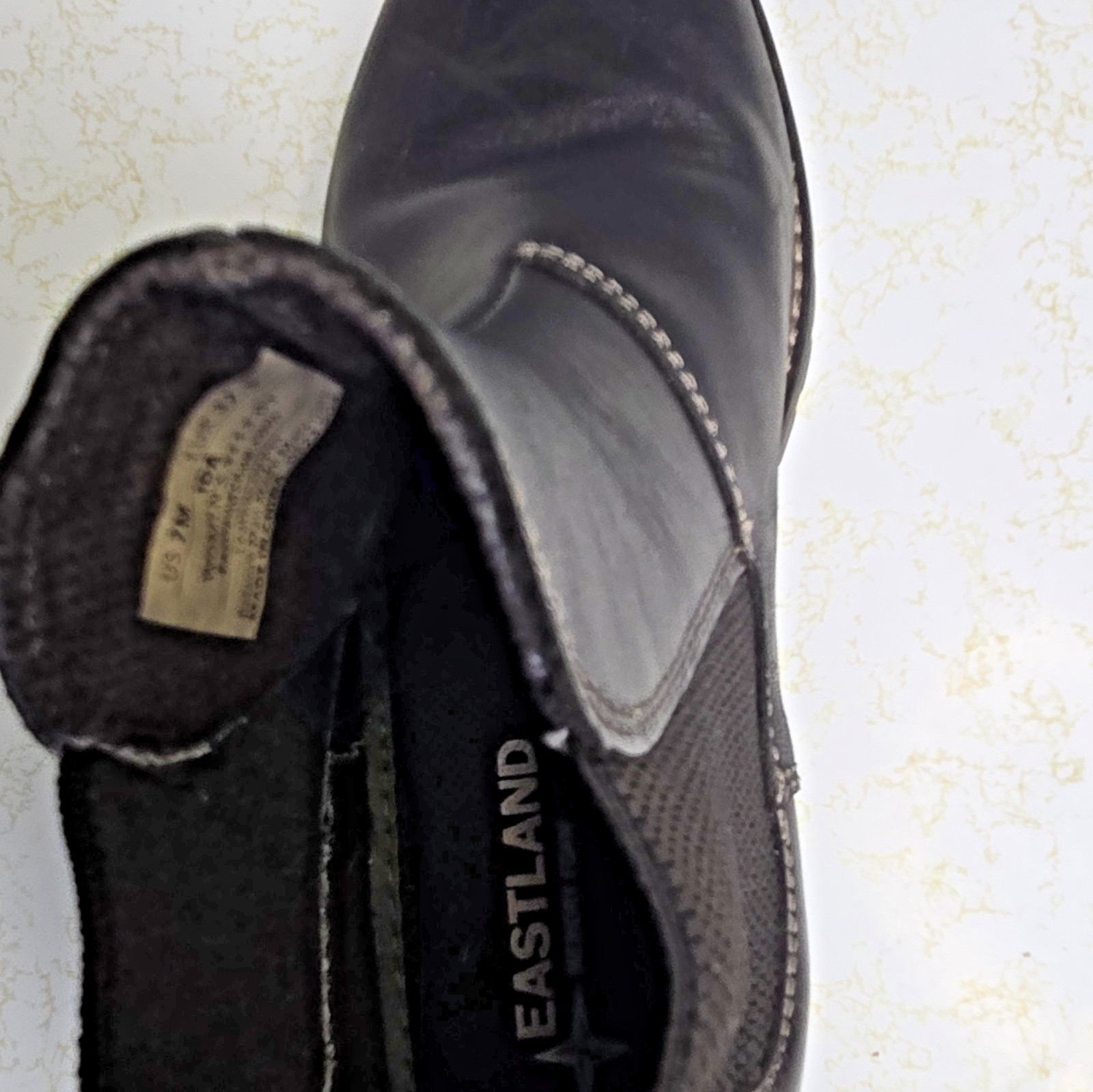 Eastland Ida Black Leather Chelsea Boots Pull On Memory Foam Women’s 7 EUR 37.5