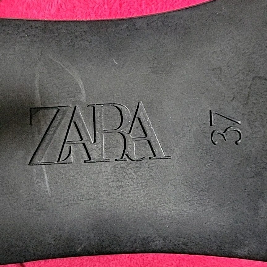 Zara Kitten Heel Point Toe Mules 7 Fuschia Pink Suede Chic Effortless Feminine