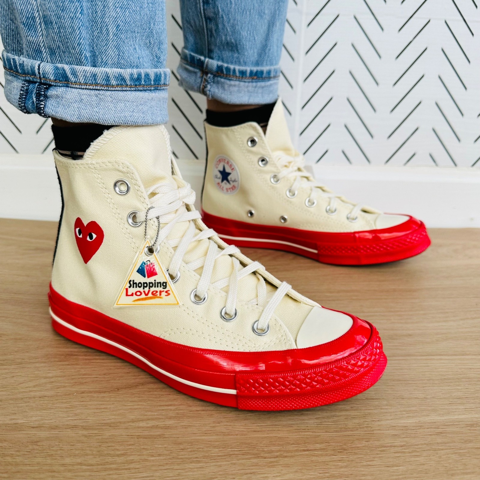 Converse Chuck70 Hi Comme des Garcons PLAY 10.5 Women Shoes Pristine Red A01794C