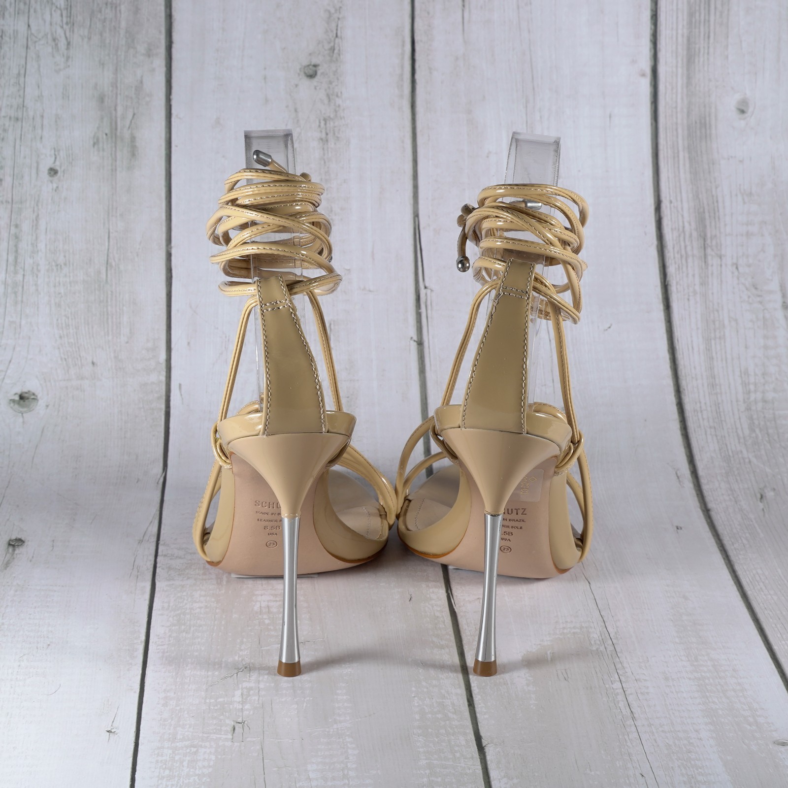 SCHUTZ Adeline Light Nude High Sandals 8.5 M