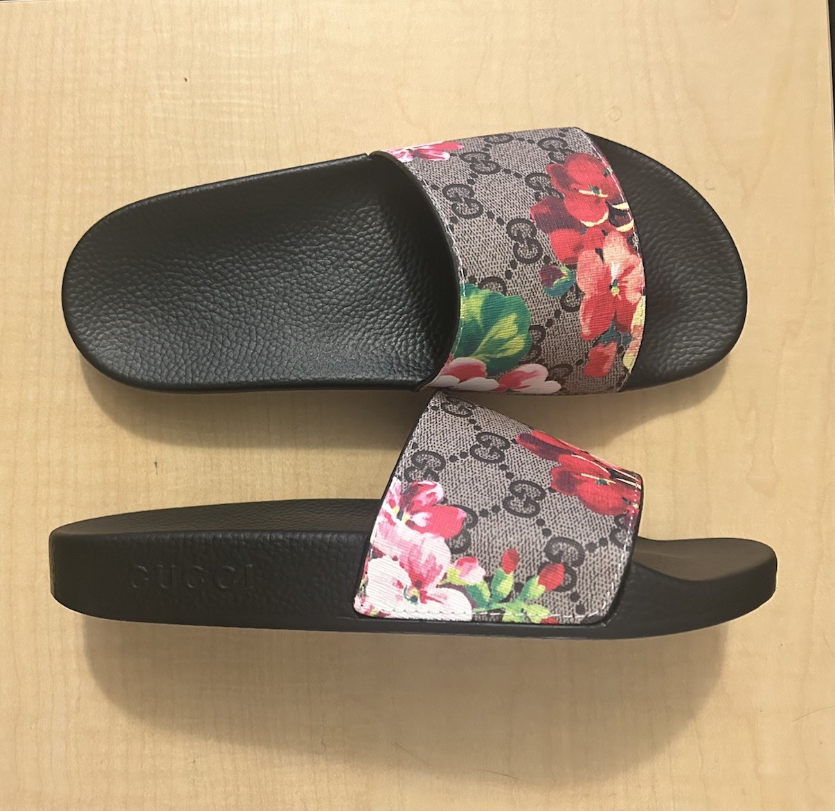 Gucci Slides Pink Floral (Wmns) Size 7.