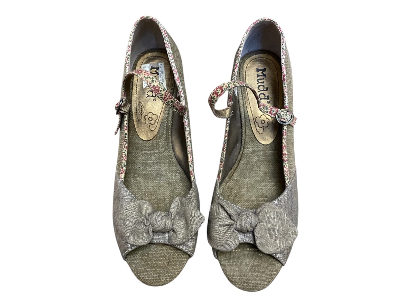 Mudd Womens Joey Open Toe Fabric Mary Jane Heels Size 9 Open Toe With Bow