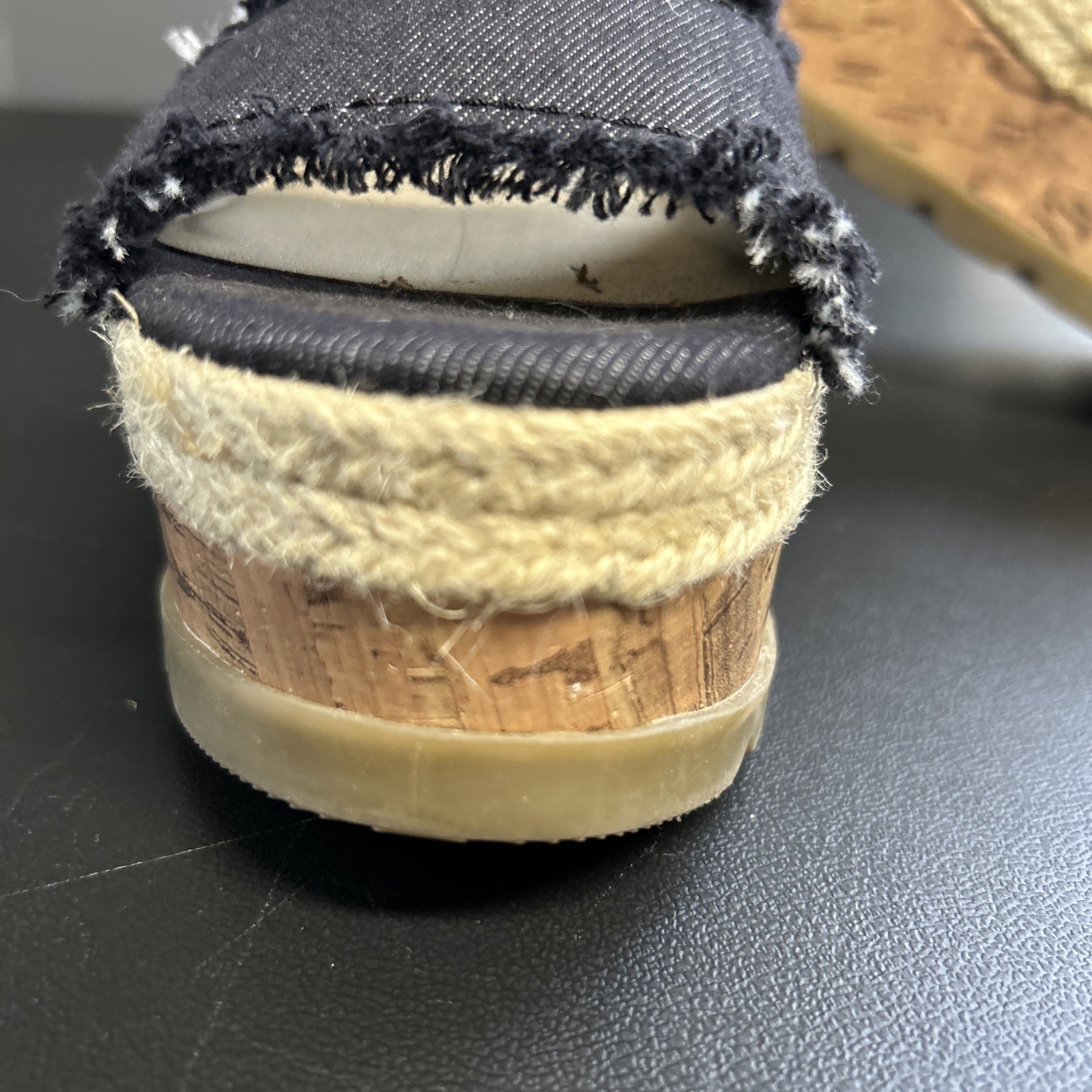 GGBAKER Women’s 7 Guess Denim Platform Espadrille Cork Sandals Ankle Strap Boho