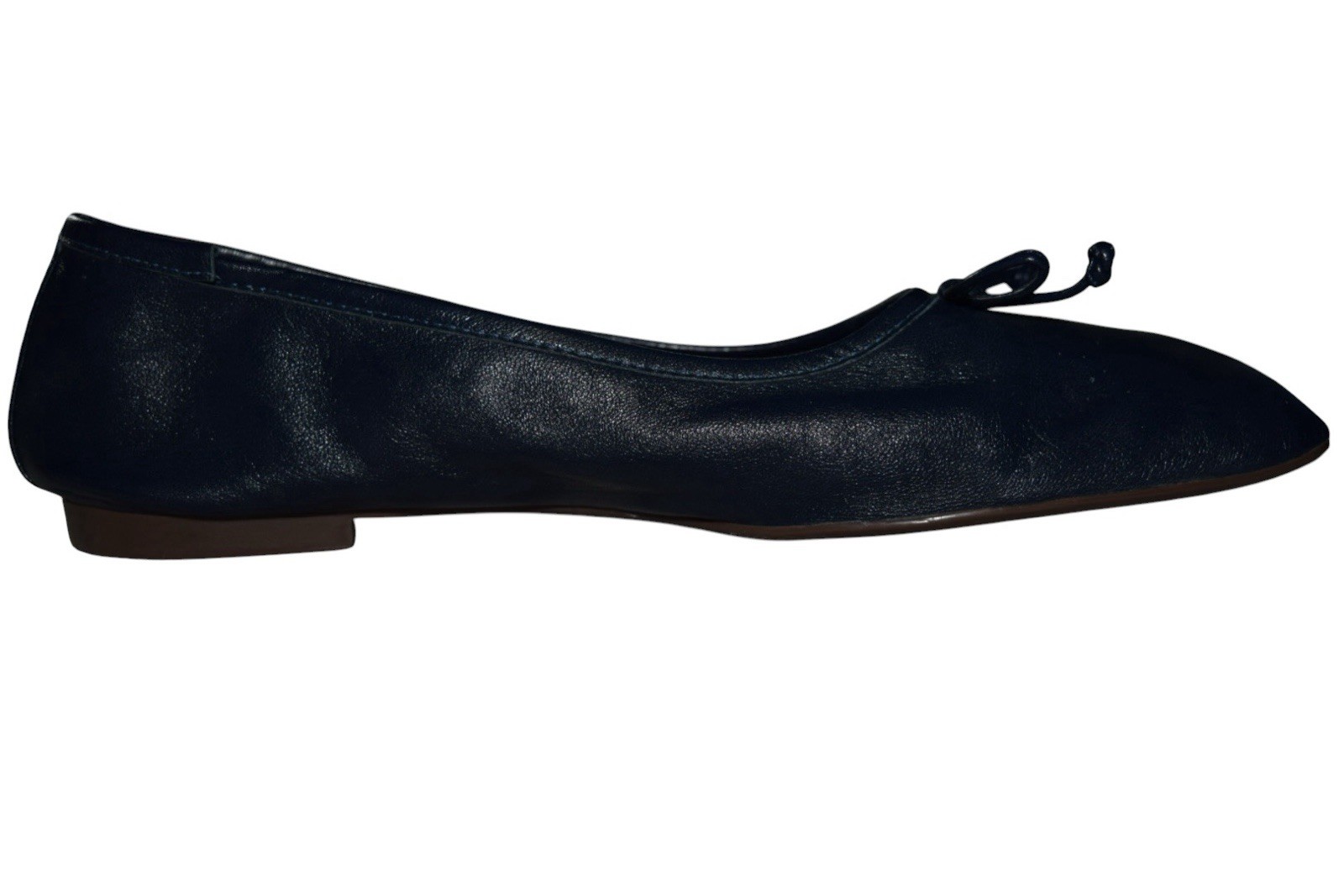 Schutz Womens 9B Blue Leather Bow Ballet Flats Made Brazil #1460