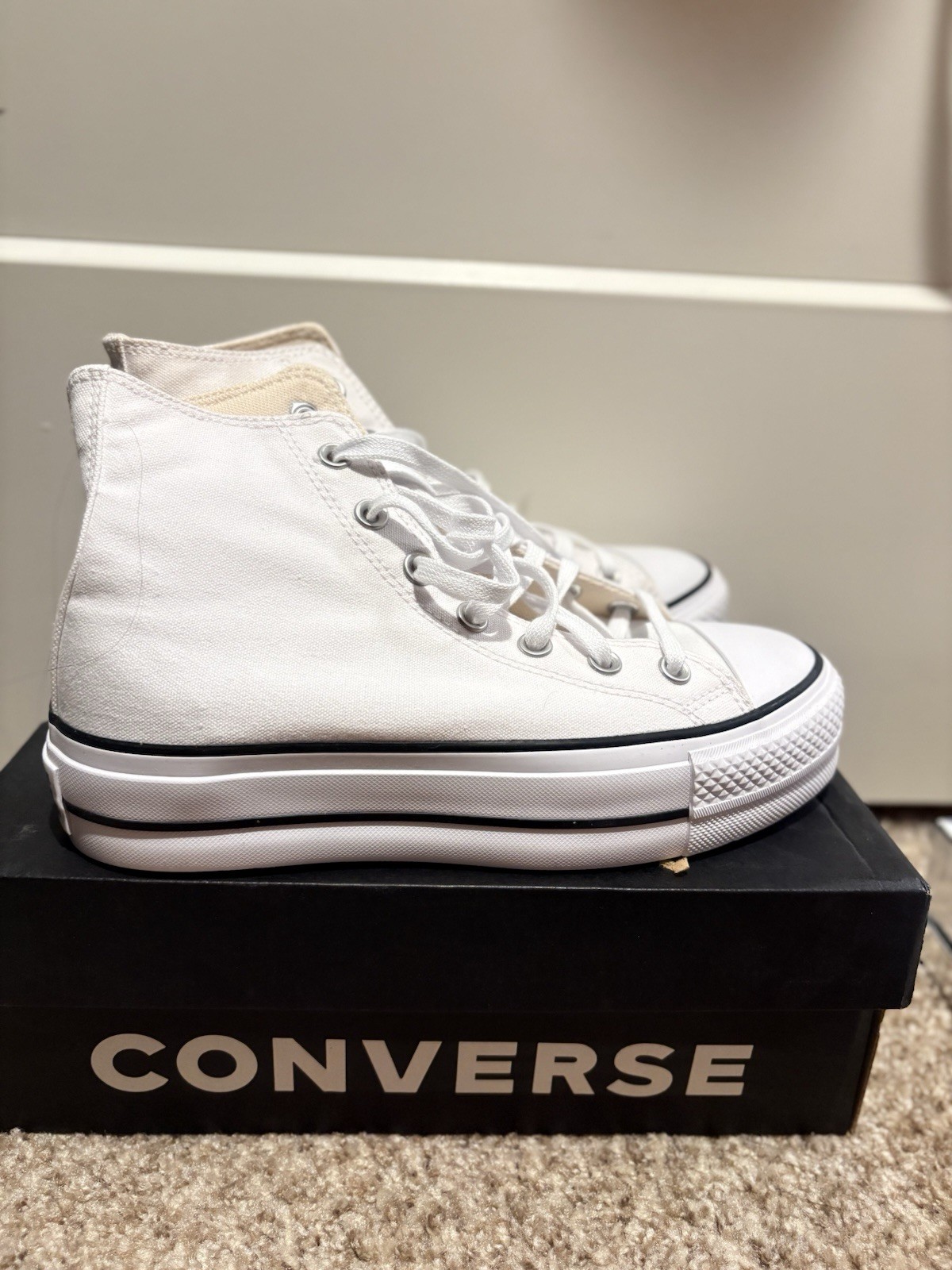 Converse Chuck Taylor All Star Platform High Top Canvas Lace-Up White/Black