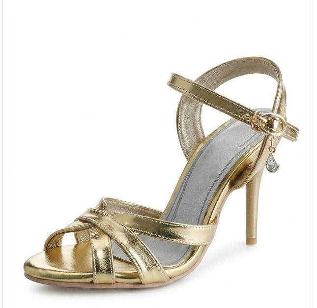 Womens Peep Toe High Heels Sandals Faux Leather Casual Party Dress Summer Shoes
