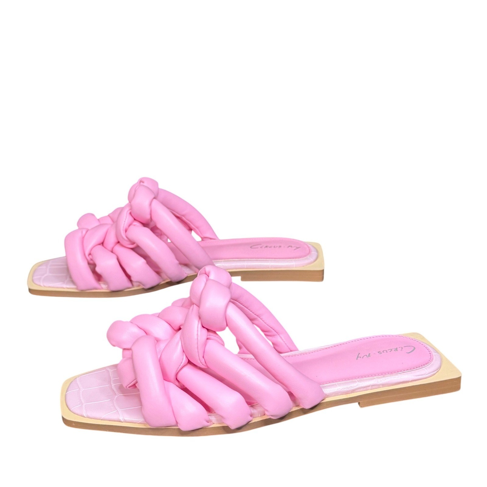 Sam Edelman Circus Ida Flat Sandals Womens 7.5 Pink Braided Padded Barbiecore