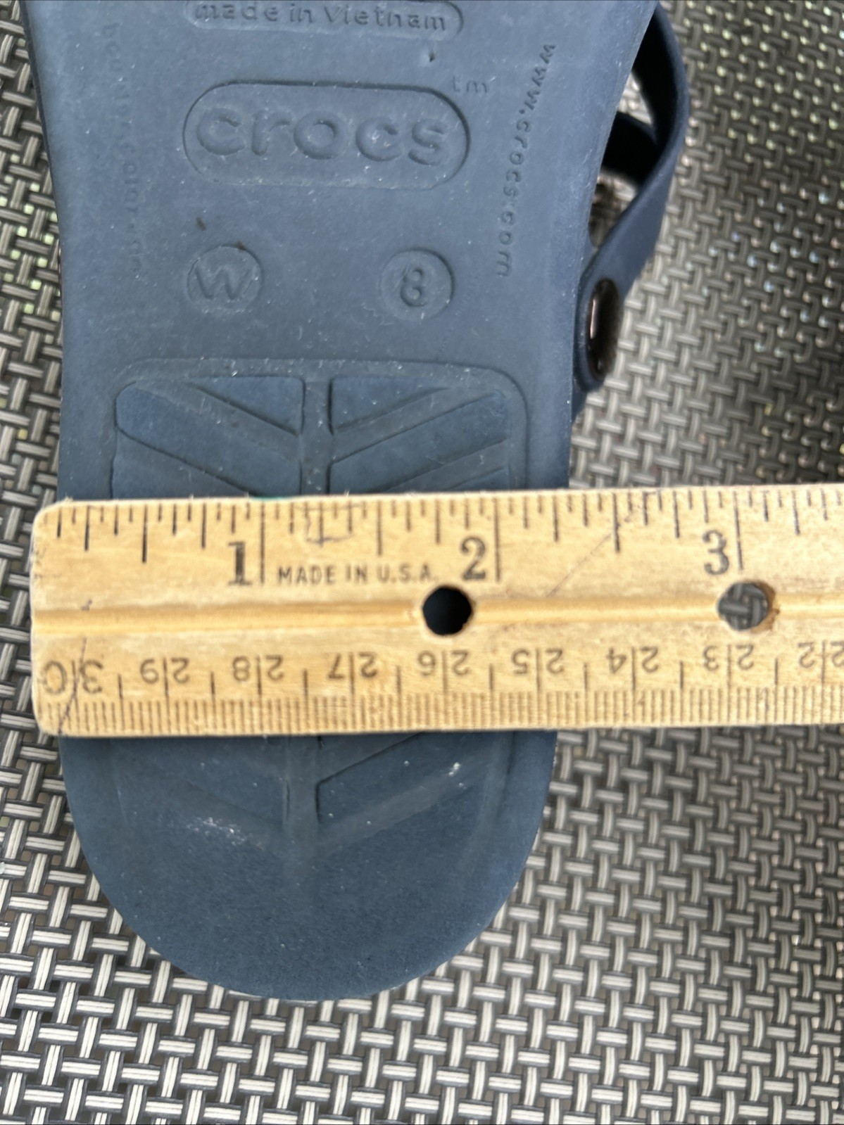 Crocs Sanrah Circle Wedge Flip Sandal Women’s Size 8 Navy Blue/Graphite