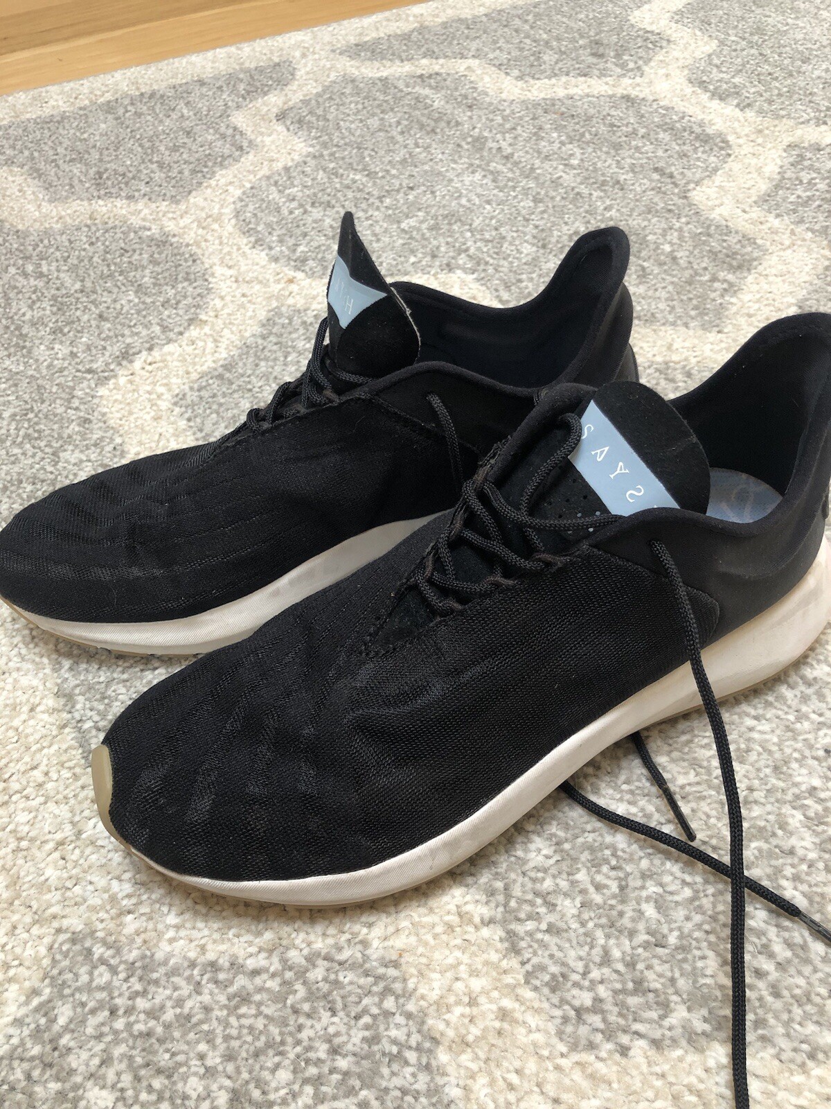 Saysh One Allyson Felix Running Shoes Sneakers Black Lightweight Womens Size 7
