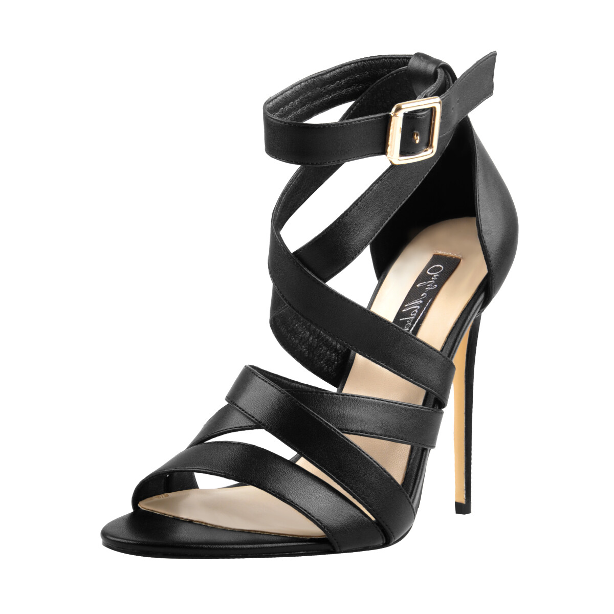 Onlymaker Womens Cross Strap Stiletto Open Toe Sandals Sexy High Heel Ankle Shoe