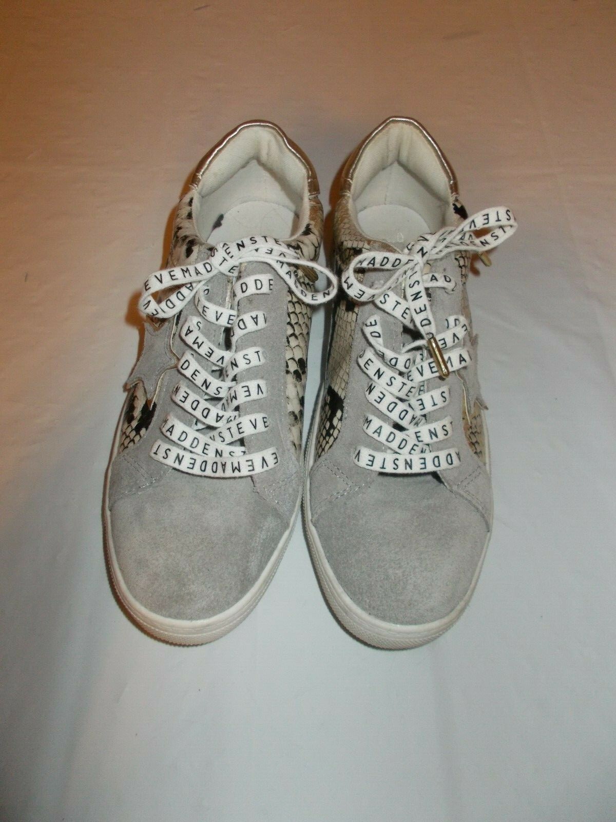 Steve Madden Womens Size 8 M Leather Sneakers Solid and Animal Print