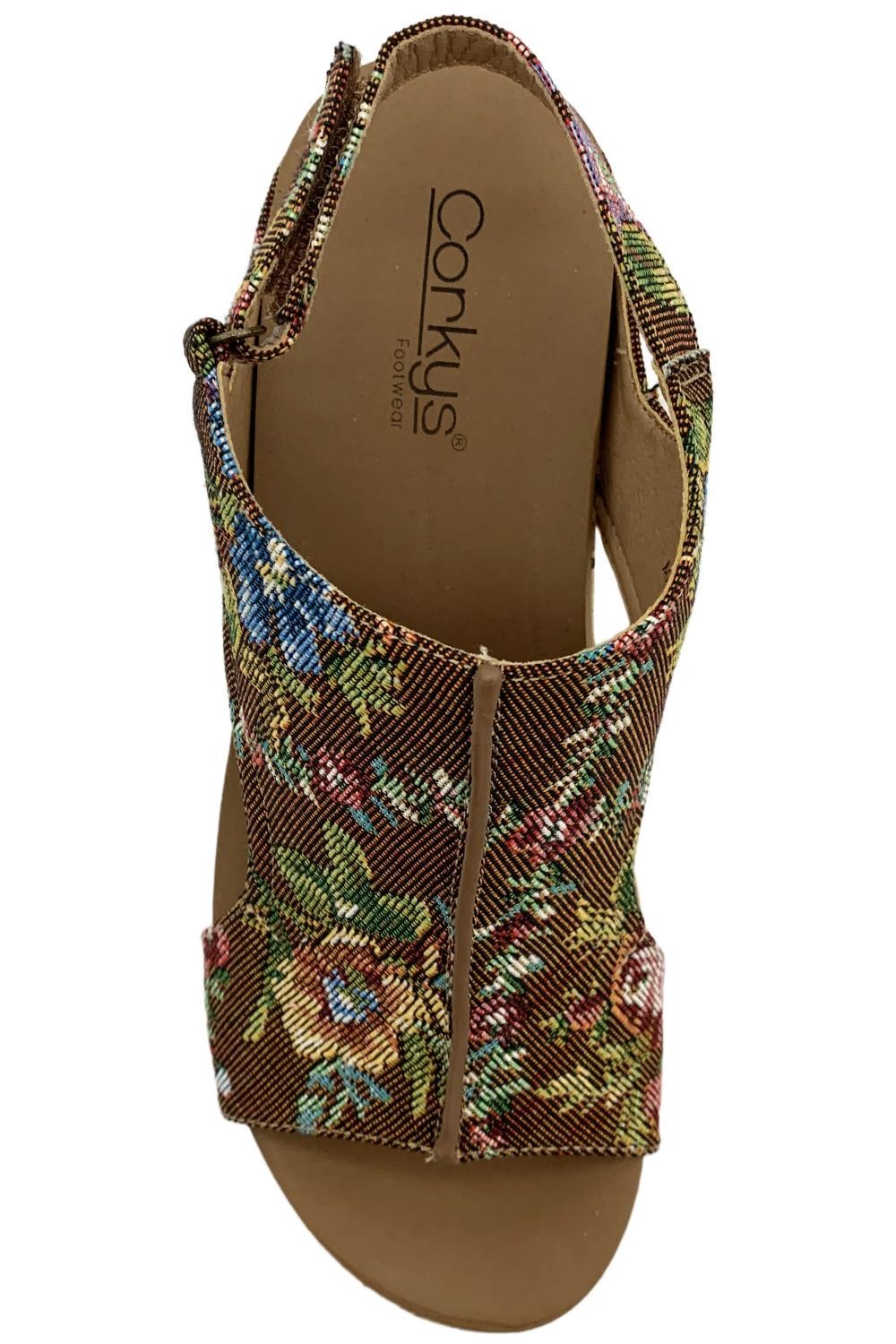 Corkys Women’s Carley Wedges Rust/Floral