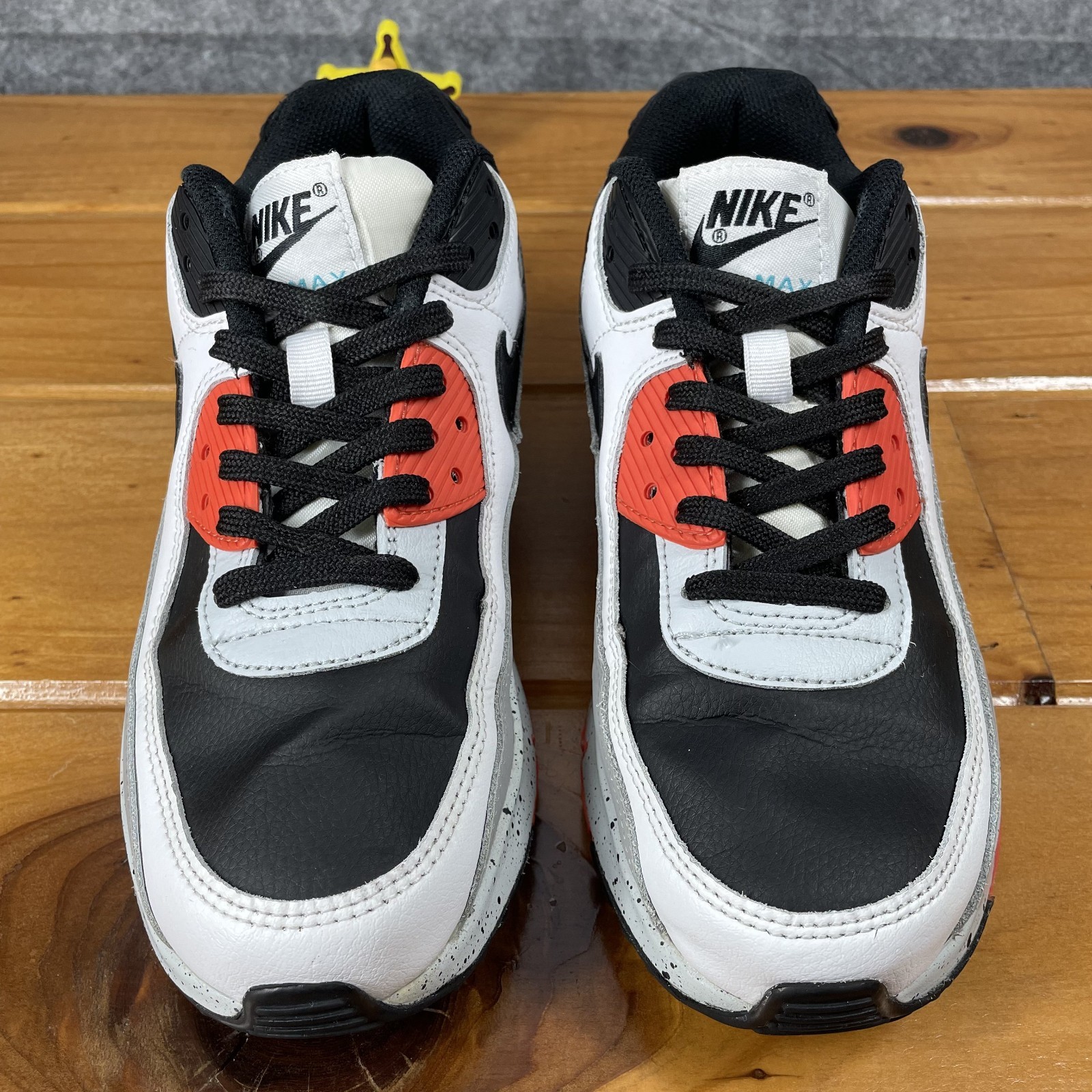 Nike Air Max 90 LTR GS Youth 6Y Womens 7.5 White Black Turf Orange CD6864-110