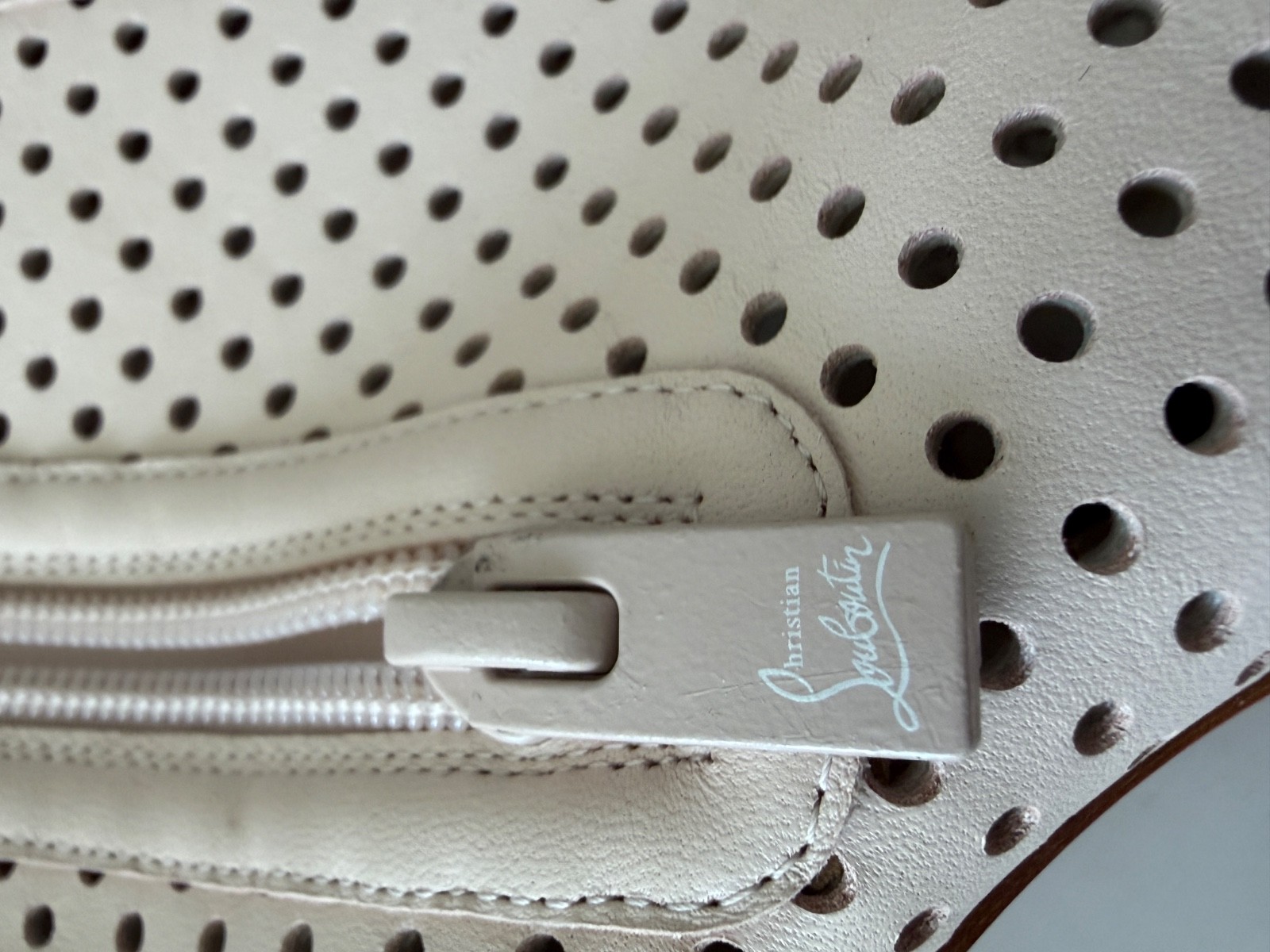 Christian Louboutin Open Condora Booty 100 in Leche Leather 39 1/2