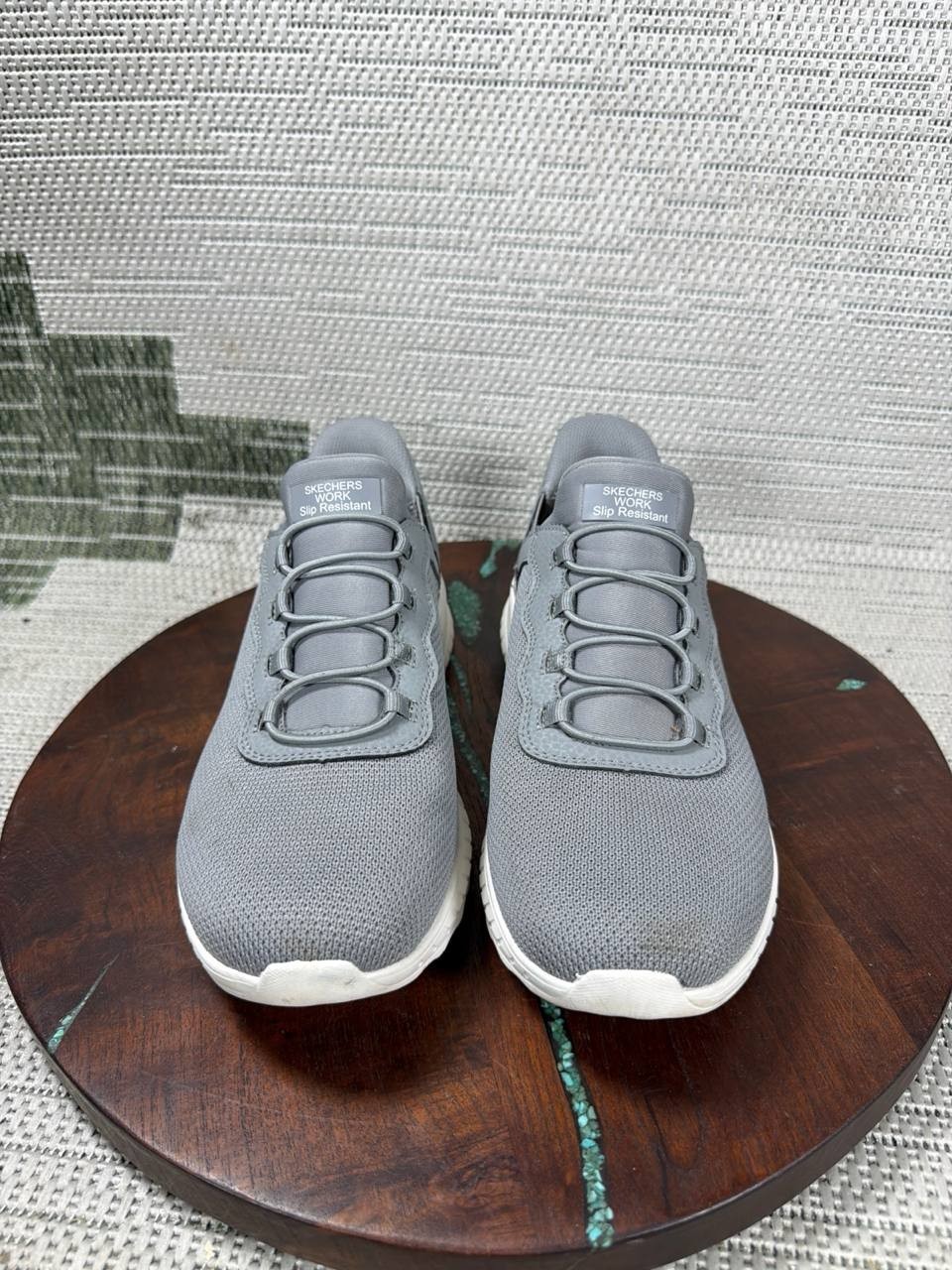 Skechers Shoes Womens Size 8 Wide Squad Chaos Soft Toe Work Gray Slip Resistant